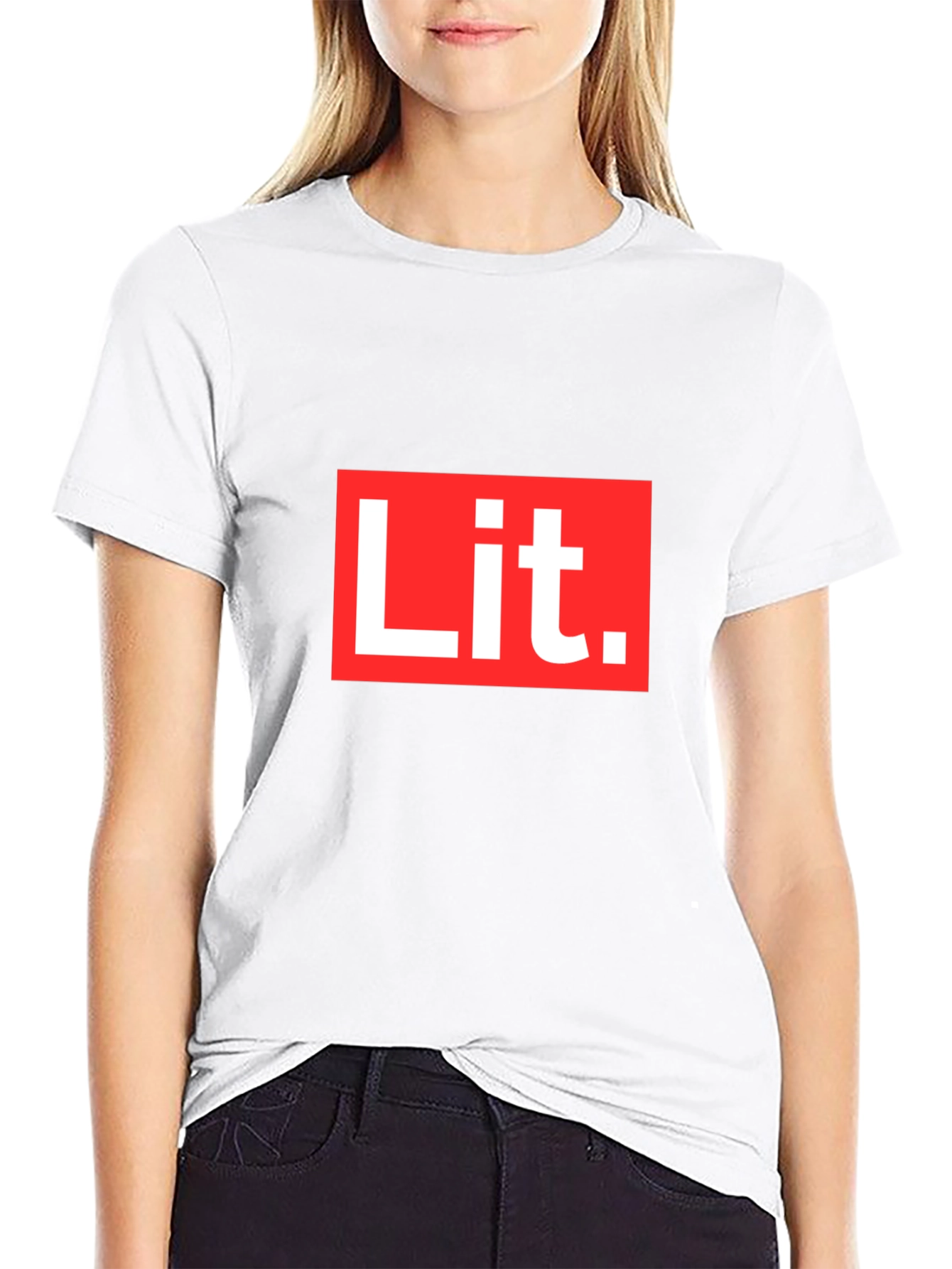 Lit T-Shirt - Bold Red & White Graphic Tee