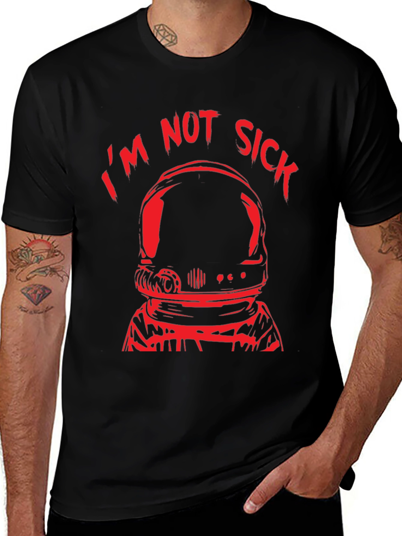 Im Not Sick Astronaut Black T-Shirt