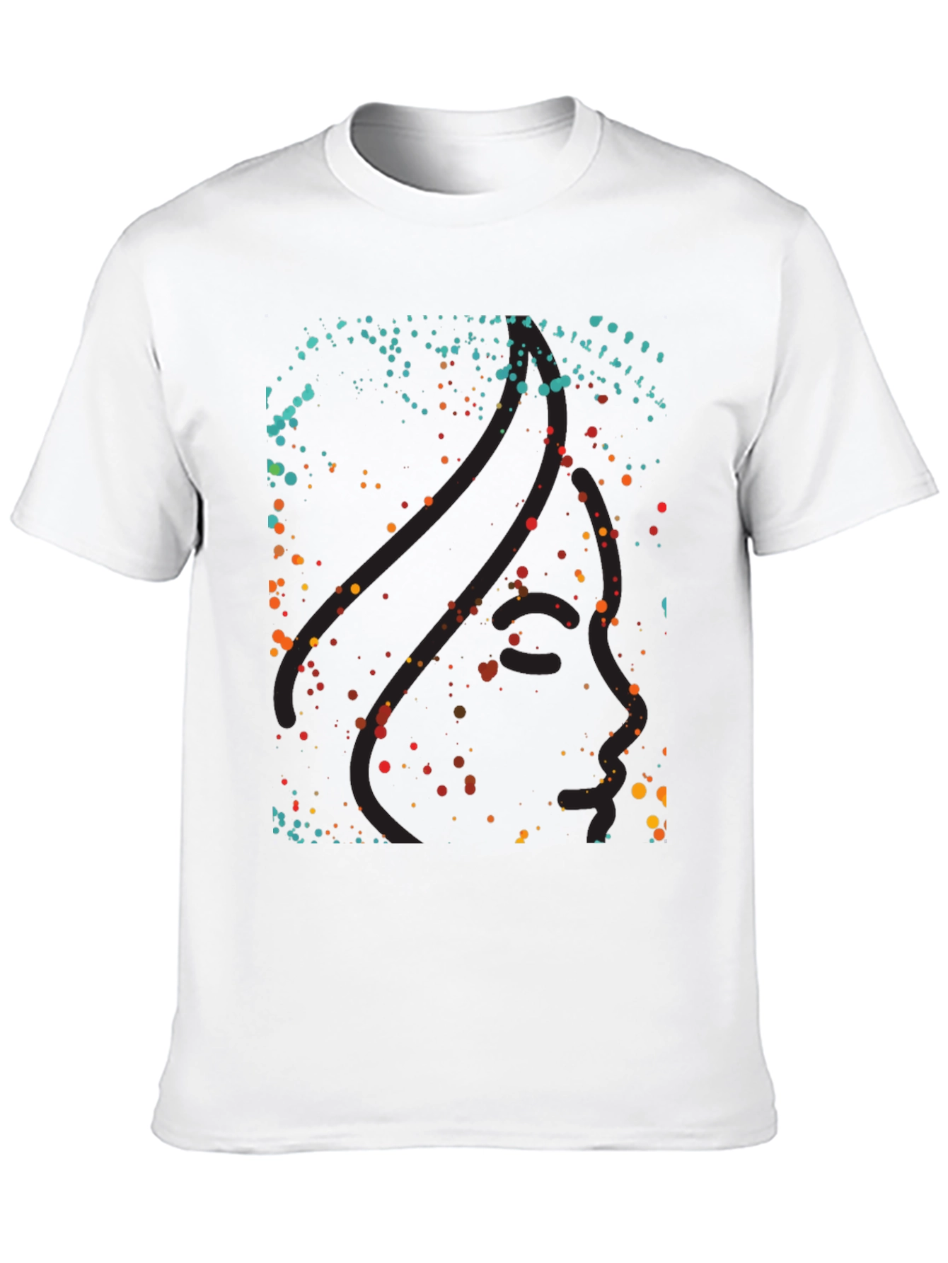 Abstract Dotted Graphic Black T-Shirt