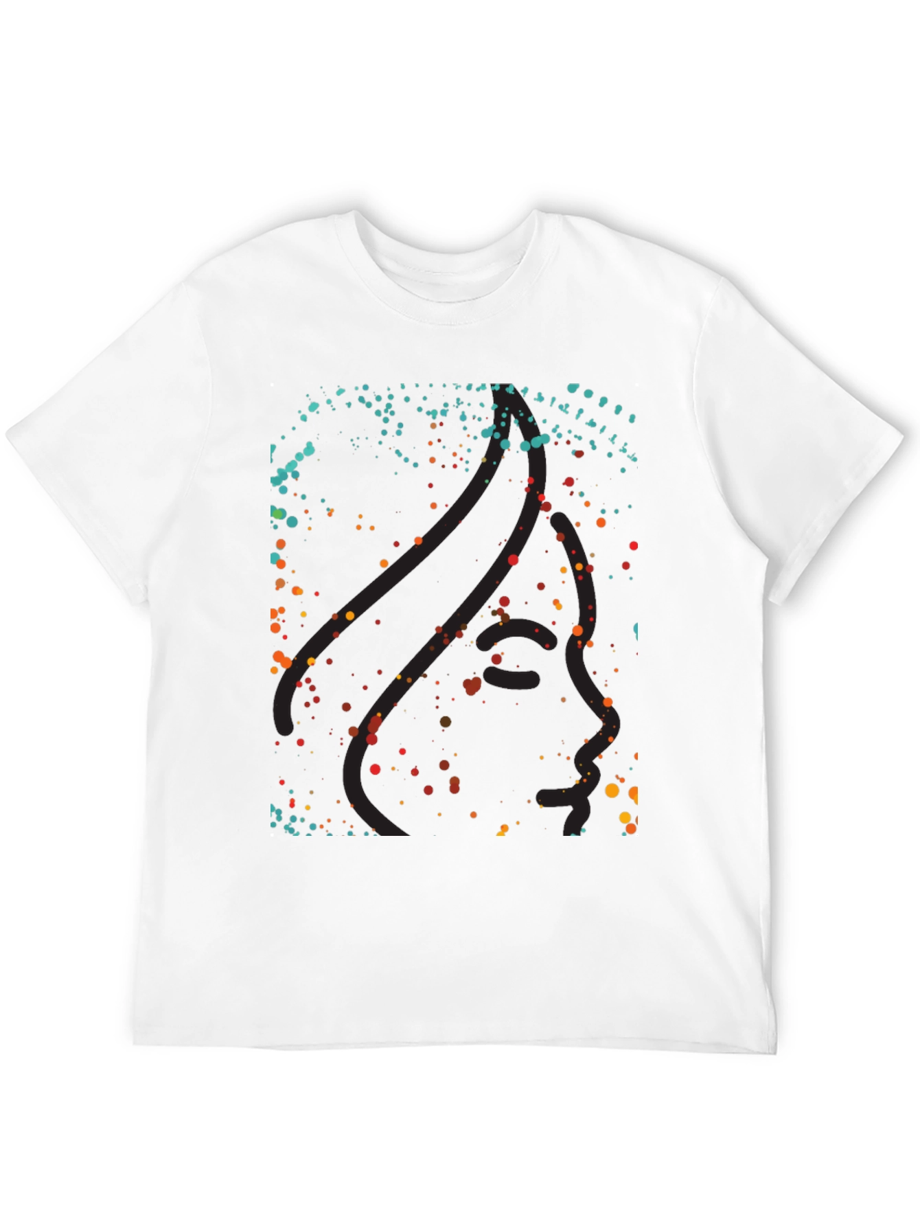 Abstract Dotted Graphic Black T-Shirt