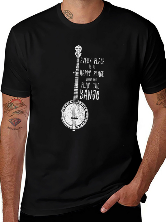 Banjo Graphic T-Shirt - Happy Place Music Tee