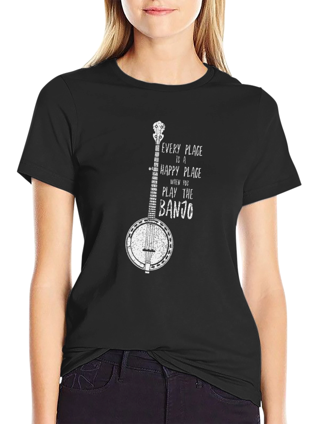 Banjo Graphic T-Shirt - Happy Place Music Tee