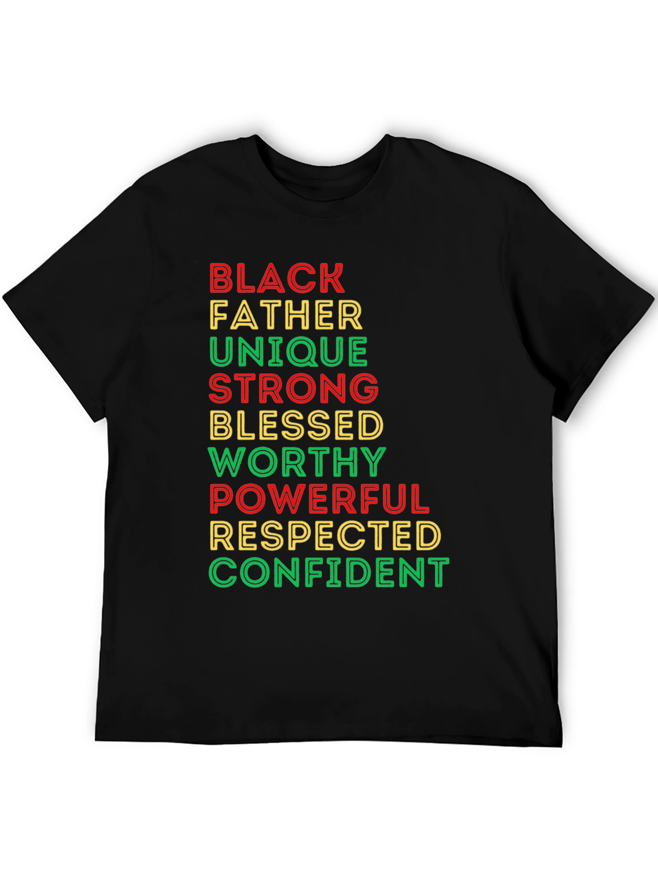 Black Father T-Shirt - Unique Strong Blessed