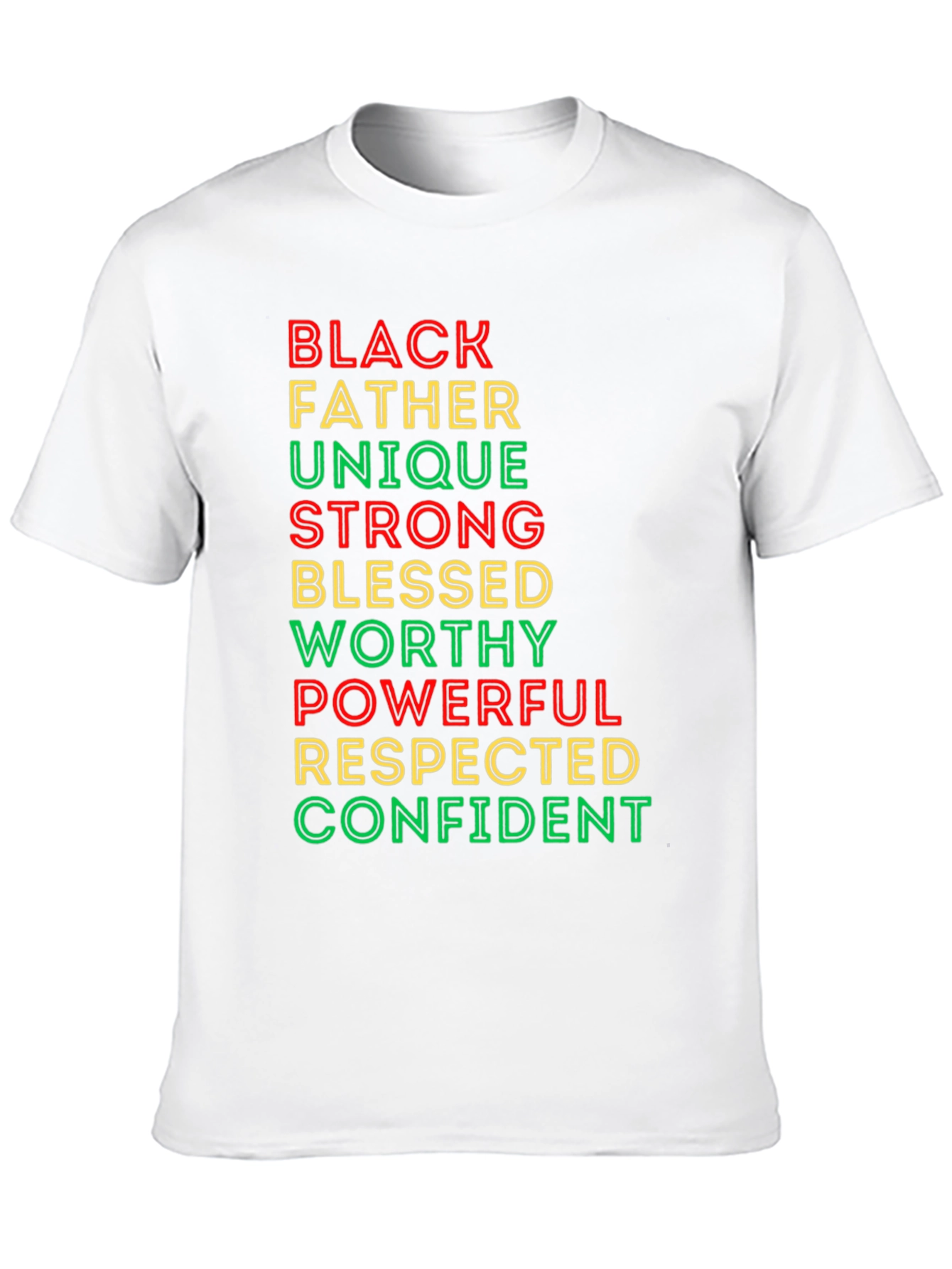 Black Father T-Shirt - Unique Strong Blessed