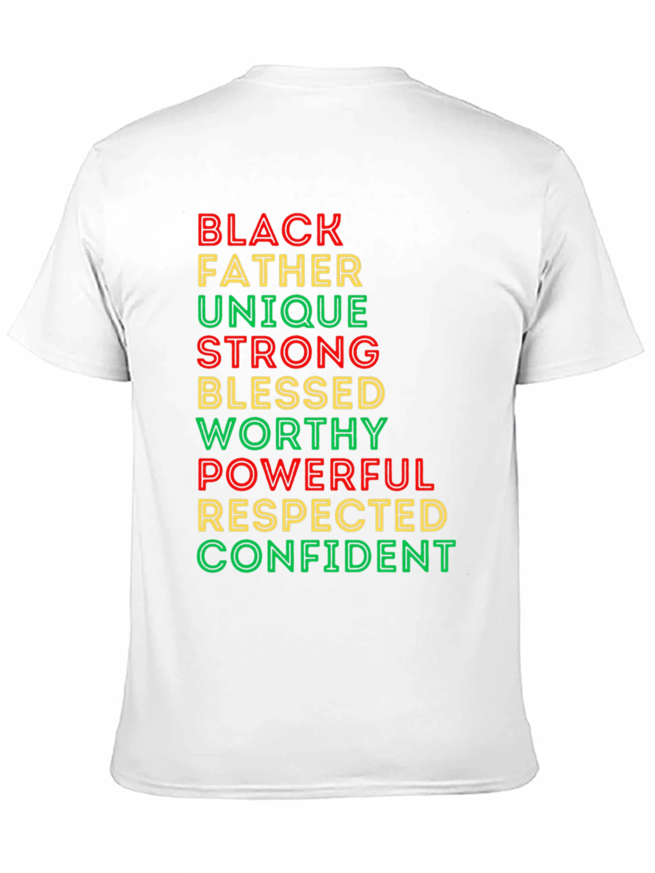 Black Father T-Shirt - Unique Strong Blessed