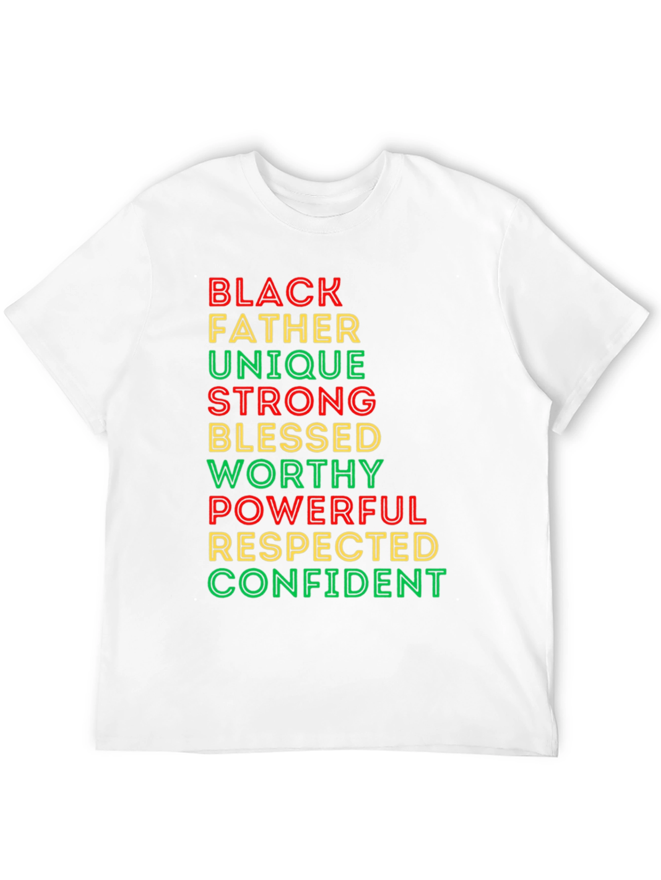 Black Father T-Shirt - Unique Strong Blessed