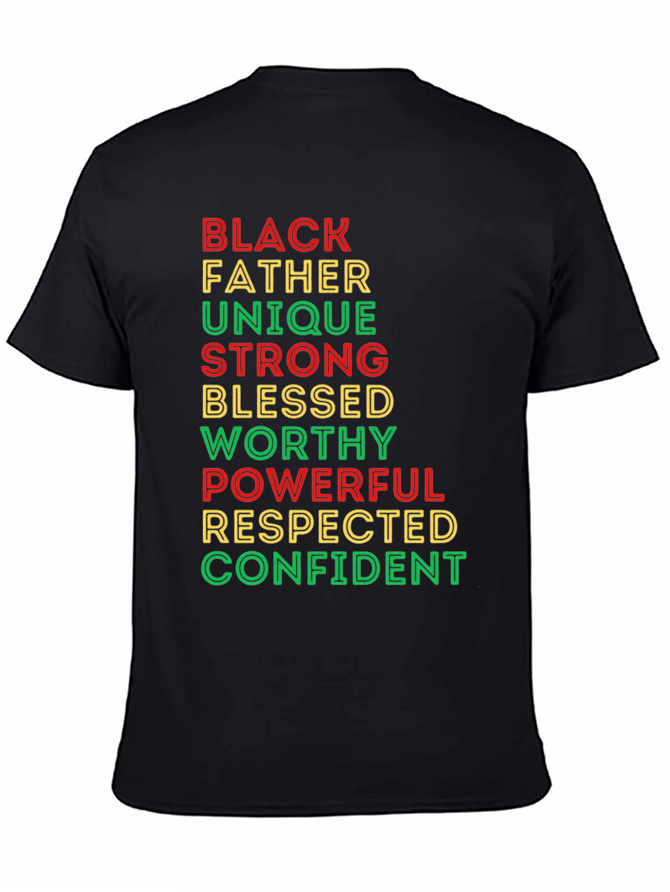 Black Father T-Shirt - Unique Strong Blessed