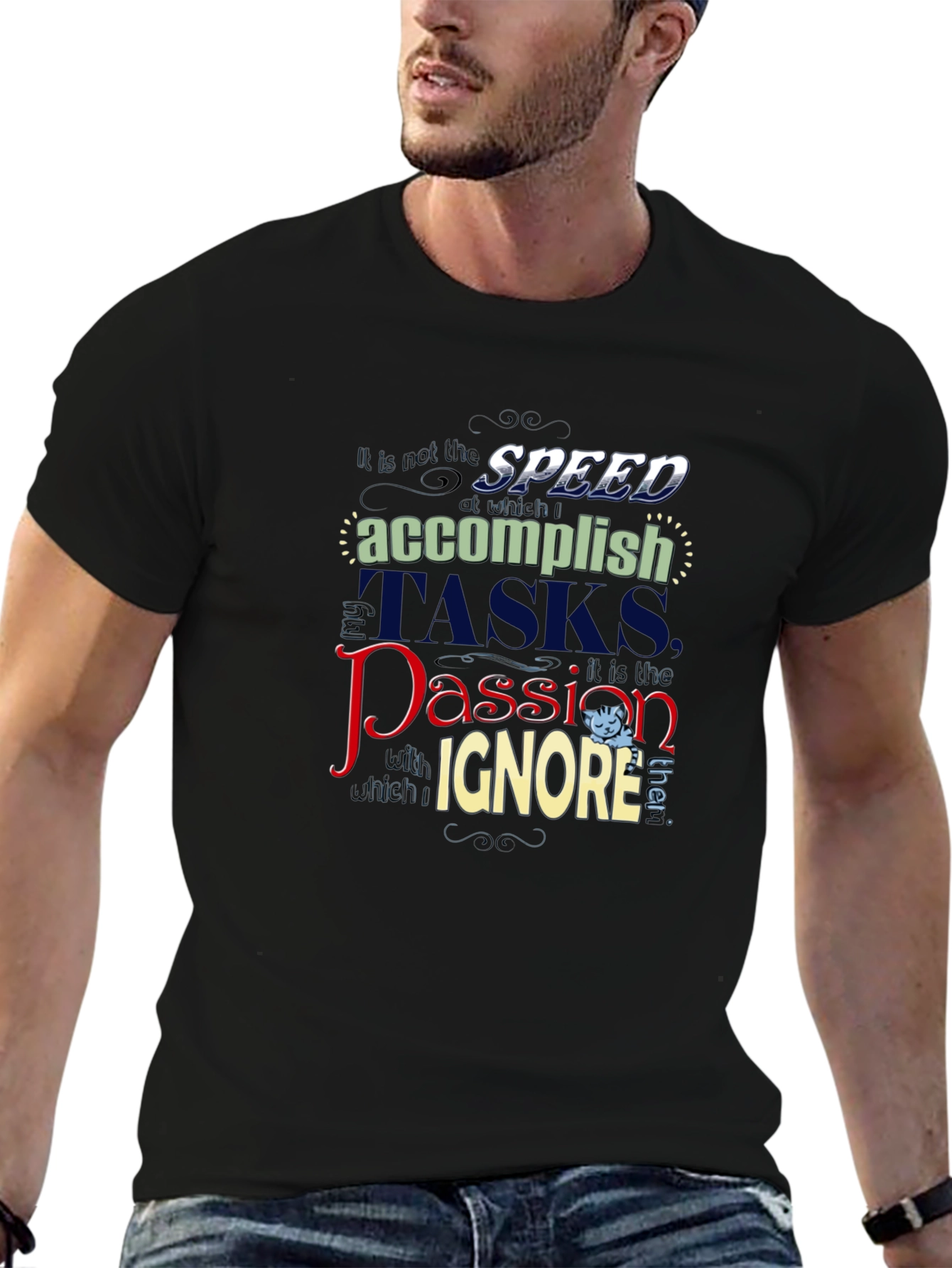 Speed Accomplish Graphic Tee - Black T-Shirt