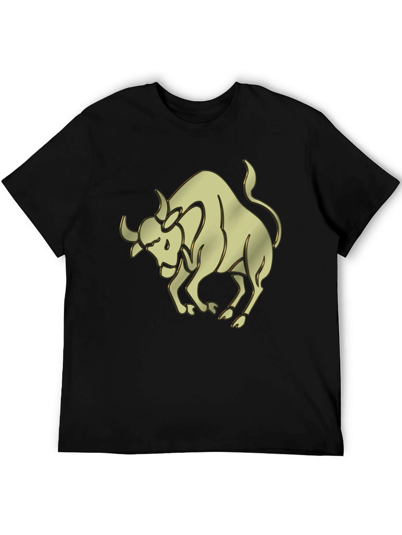 Gold Taurus Graphic Black T-Shirt