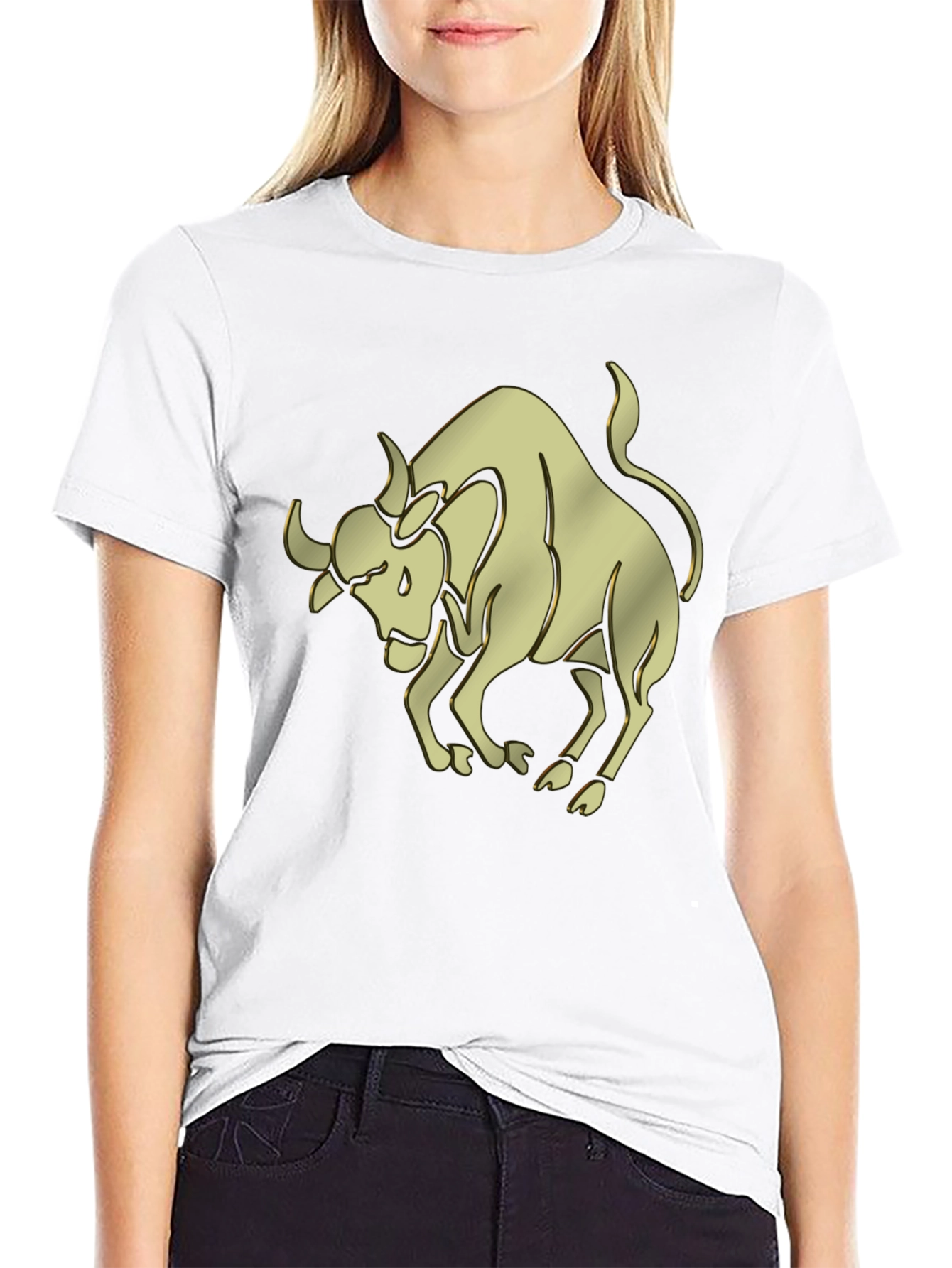 Gold Taurus Graphic Black T-Shirt