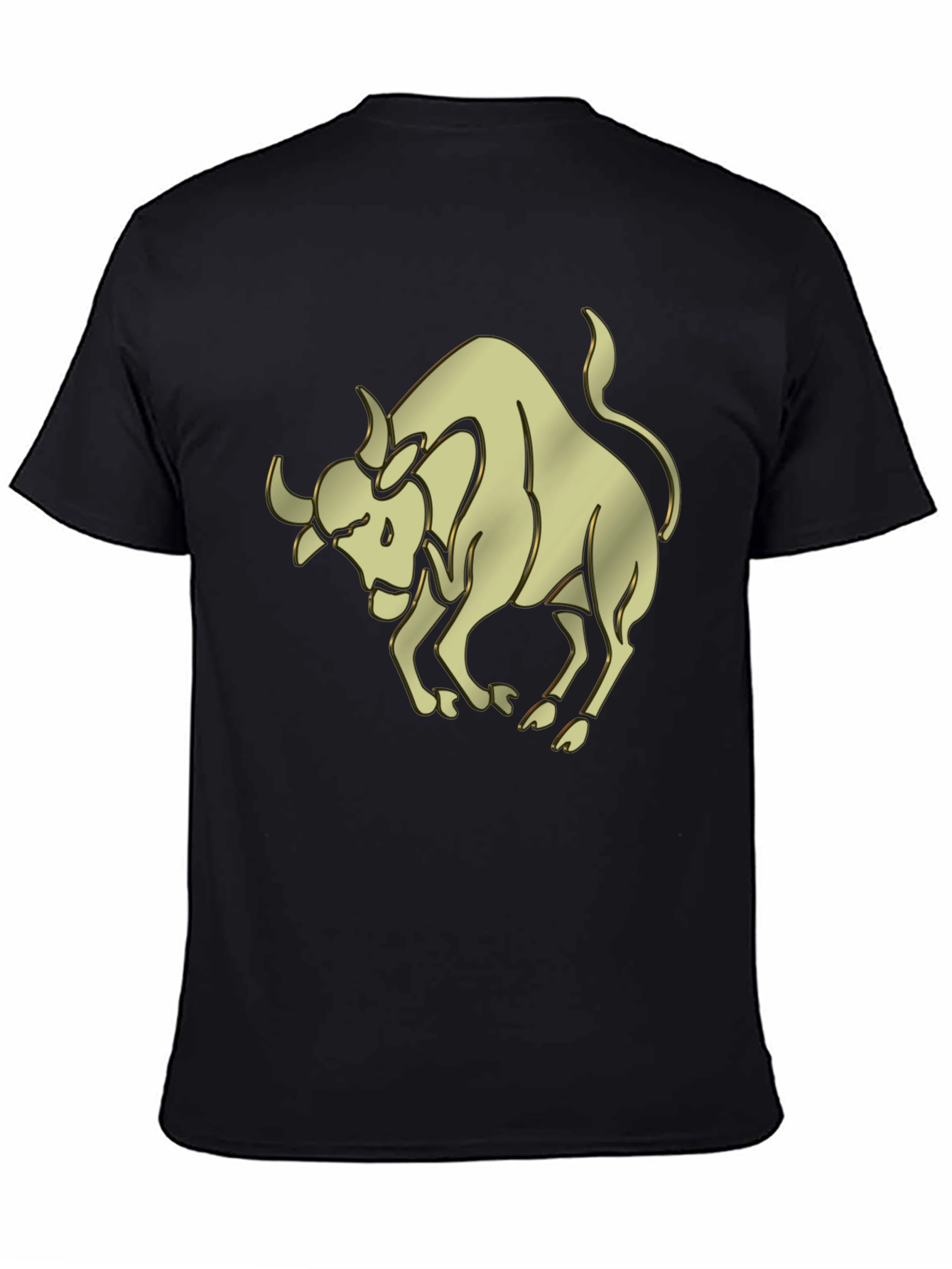 Gold Taurus Graphic Black T-Shirt