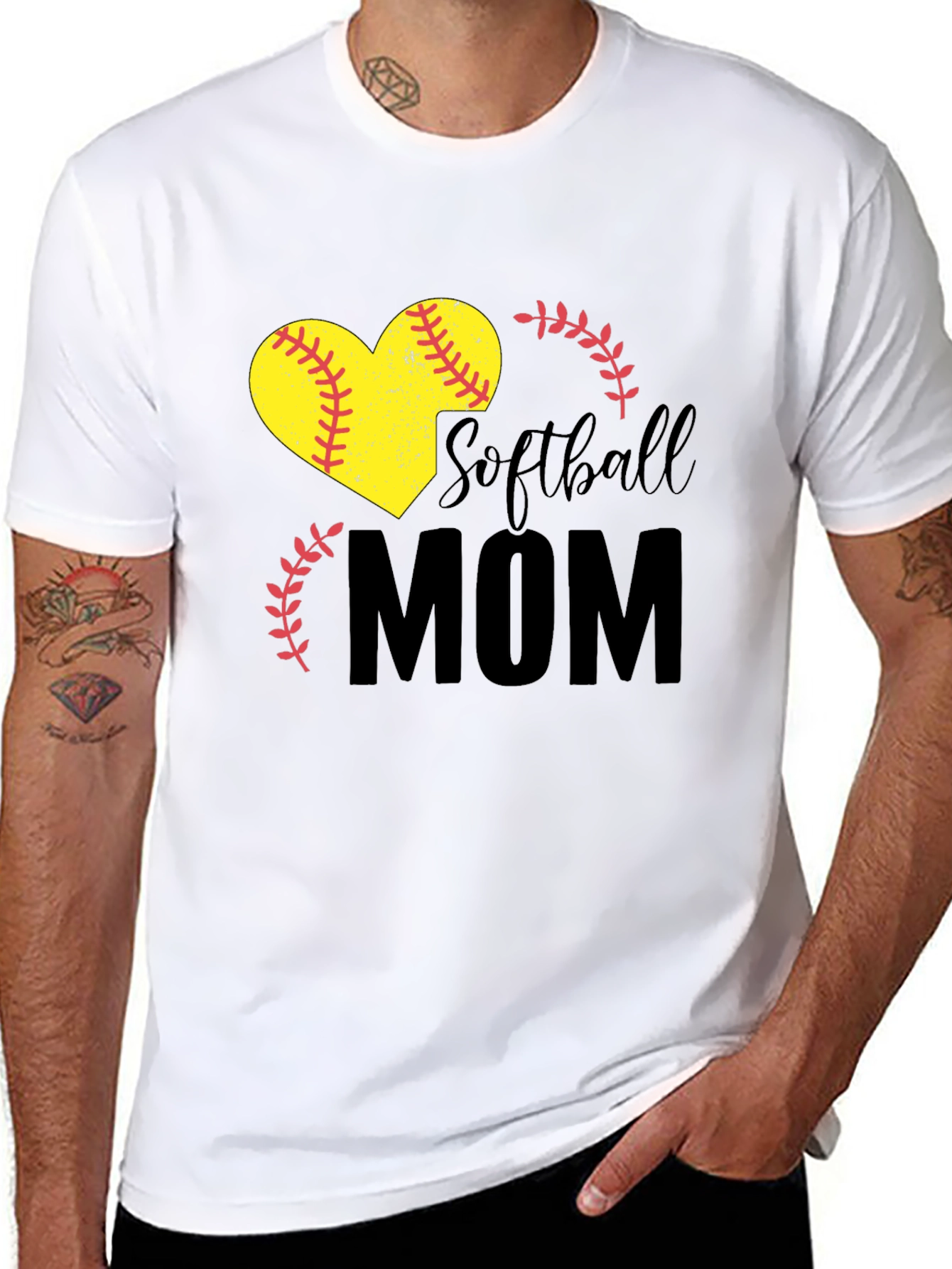 Softball Mom Heart Graphic Tee