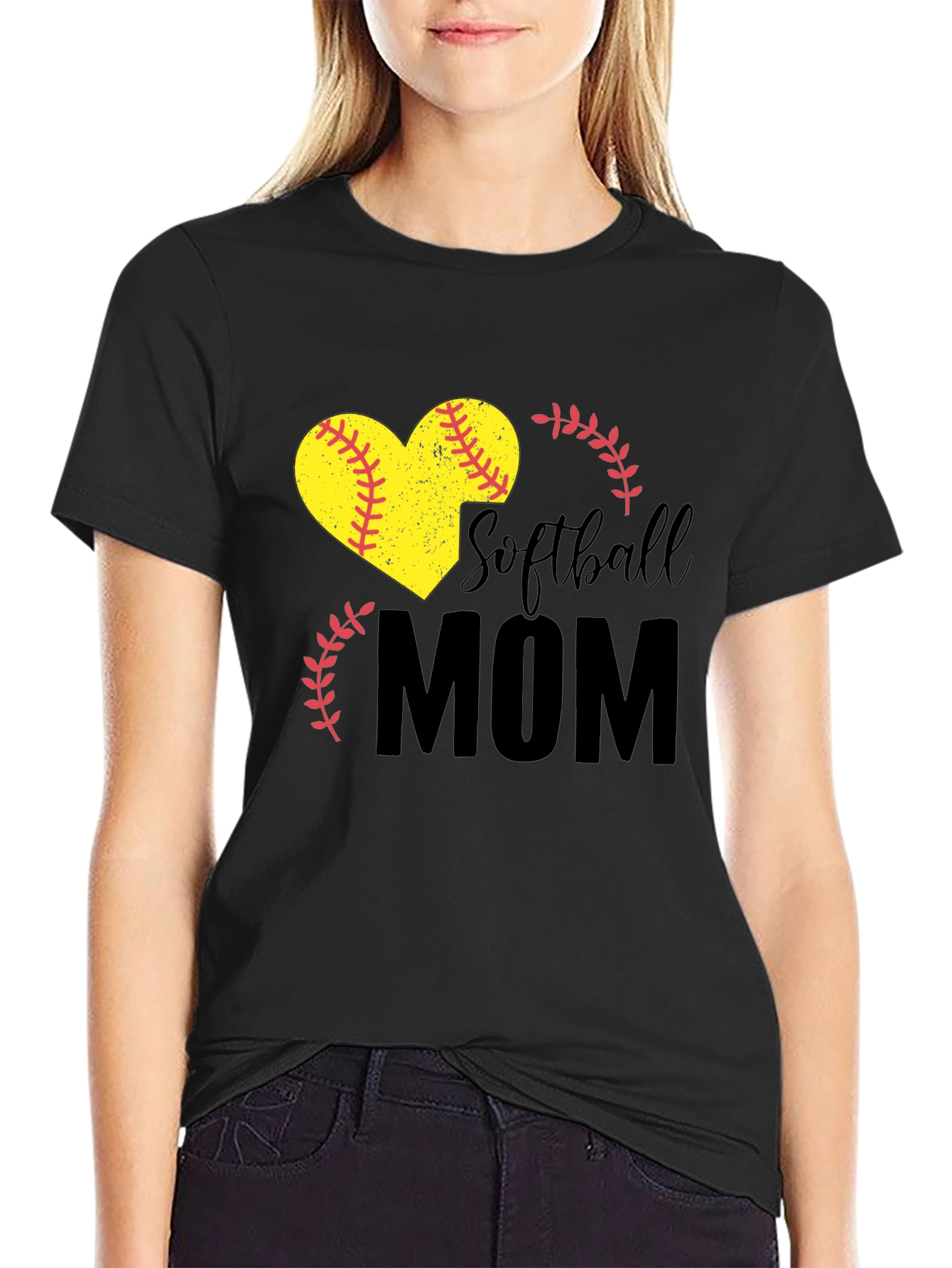 Softball Mom Heart Graphic Tee