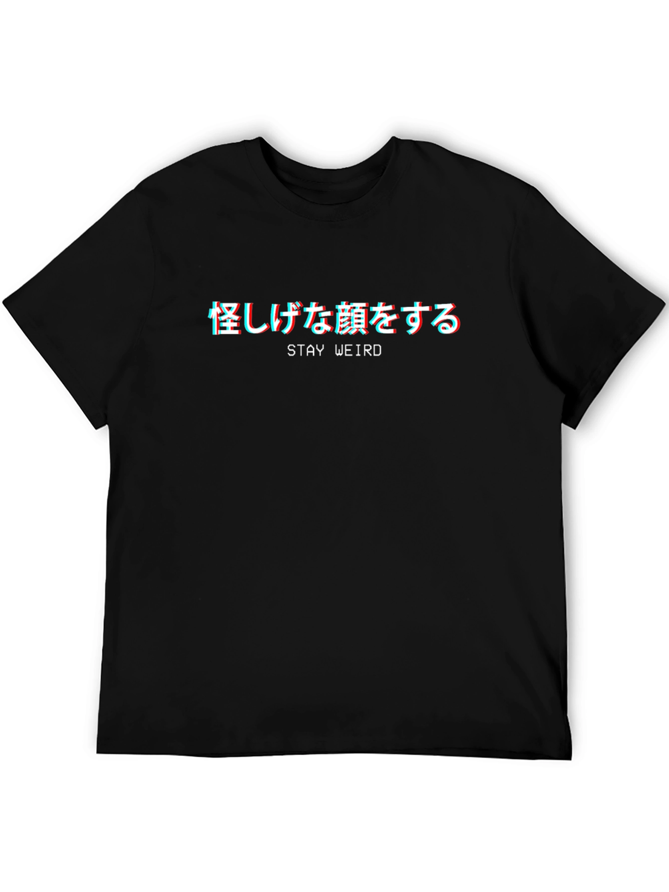 Stay Weird Graphic Tee - Black Crew Neck