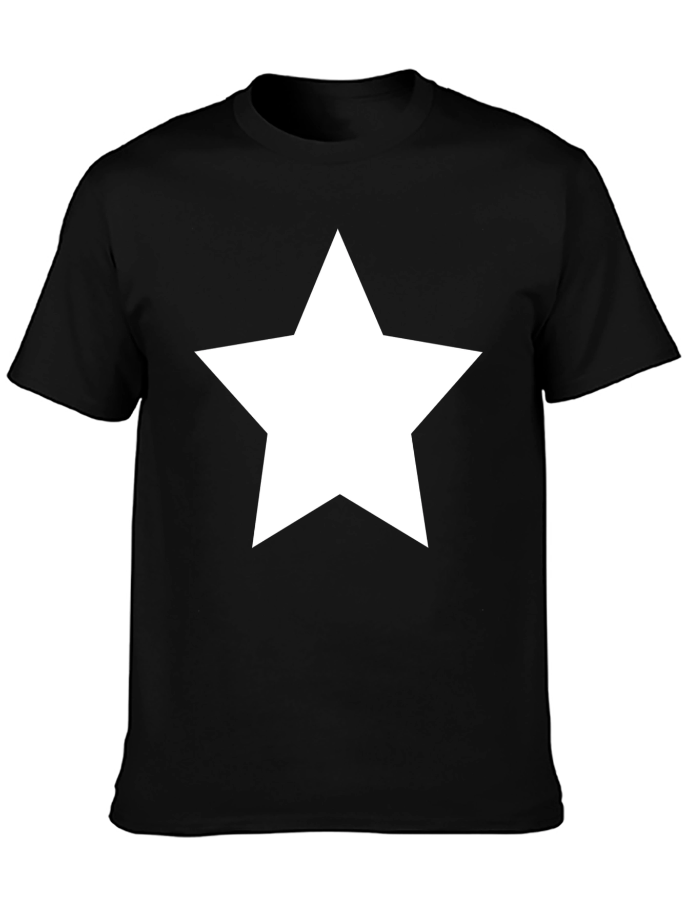 Bold Star Graphic Tee - Classic Black Cotton T-Shirt