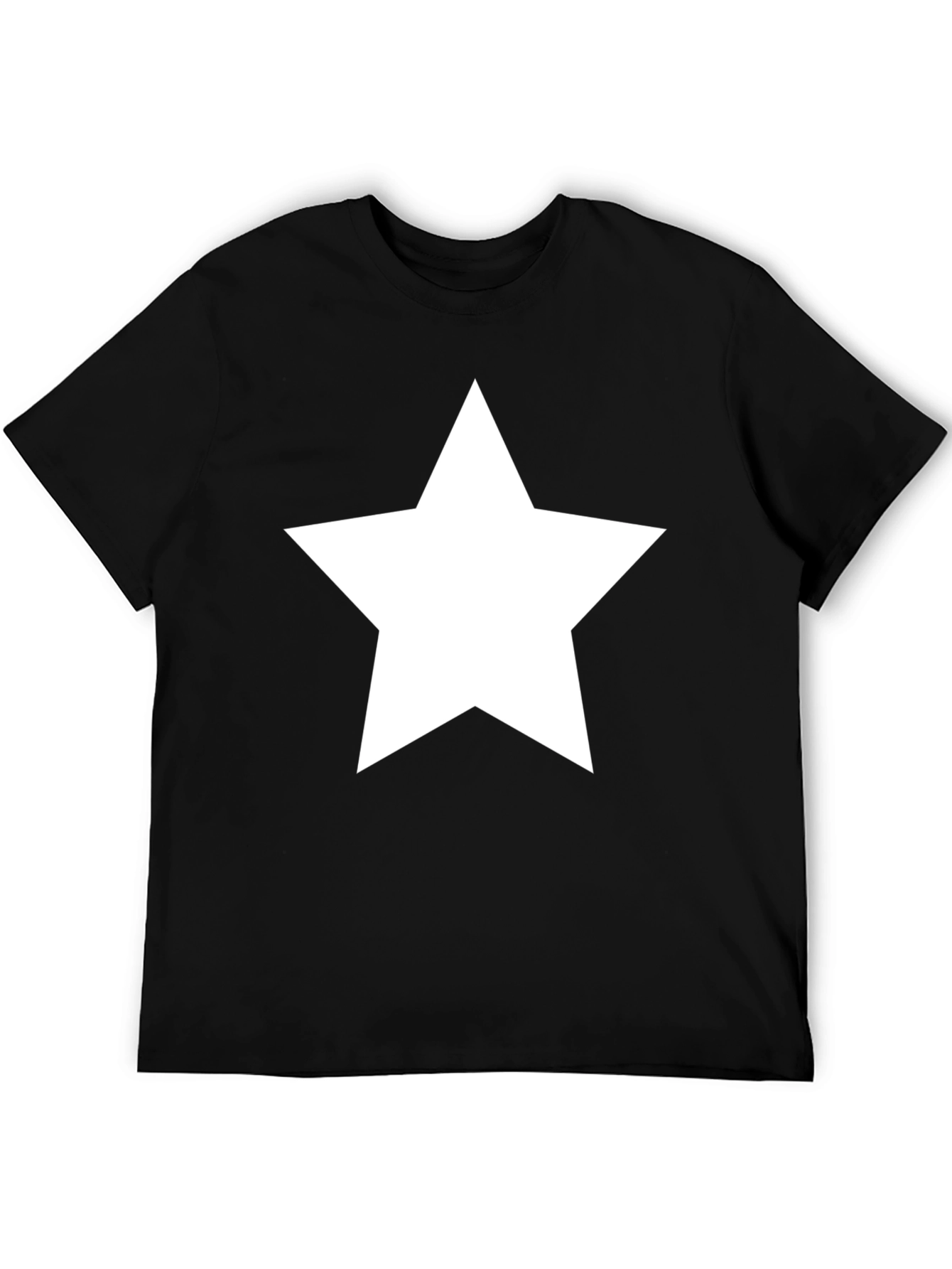 Bold Star Graphic Tee - Classic Black Cotton T-Shirt
