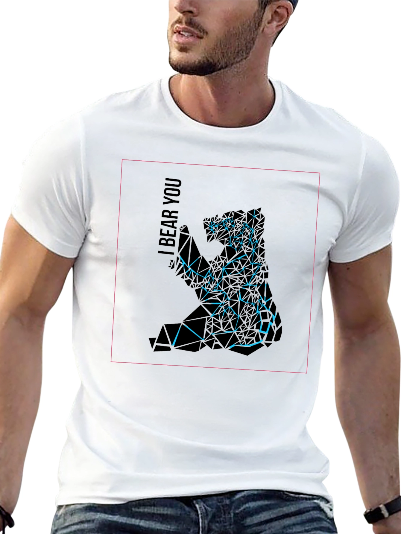 Abstract Geometric Bear Graphic Tee
