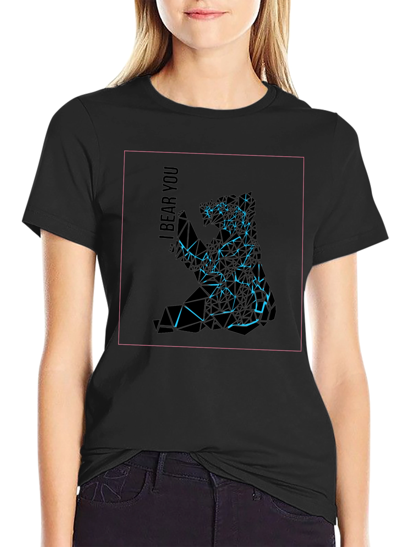 Abstract Geometric Bear Graphic Tee