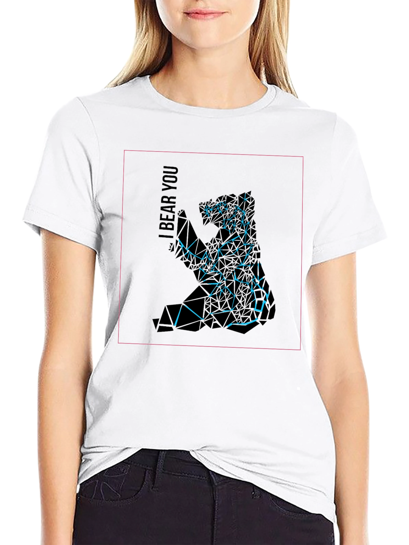 Abstract Geometric Bear Graphic Tee
