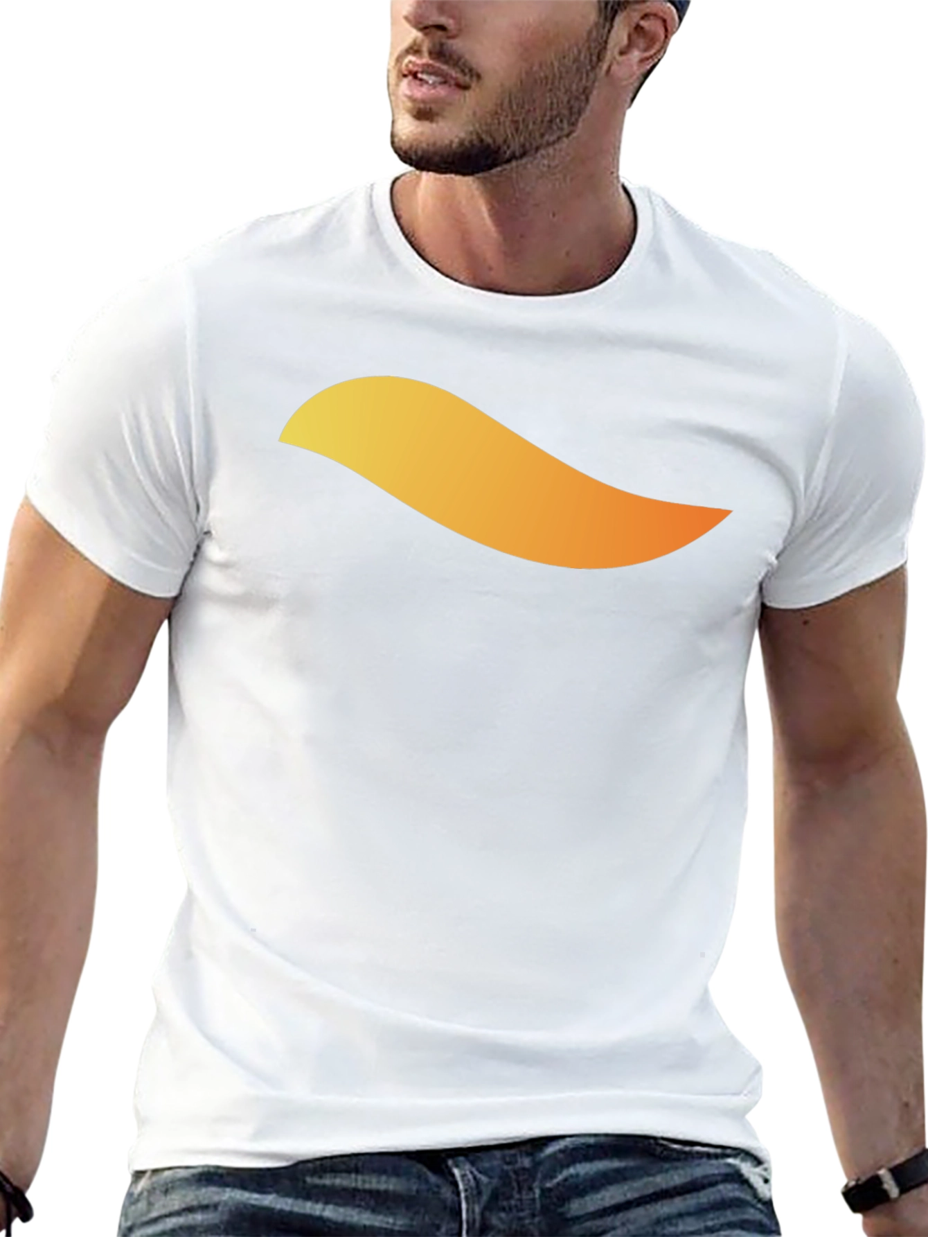 Mens Black T-Shirt with Abstract Graphic