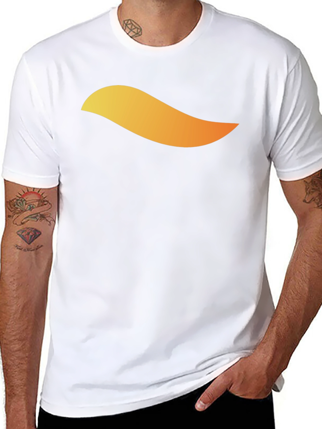 Mens Black T-Shirt with Abstract Graphic