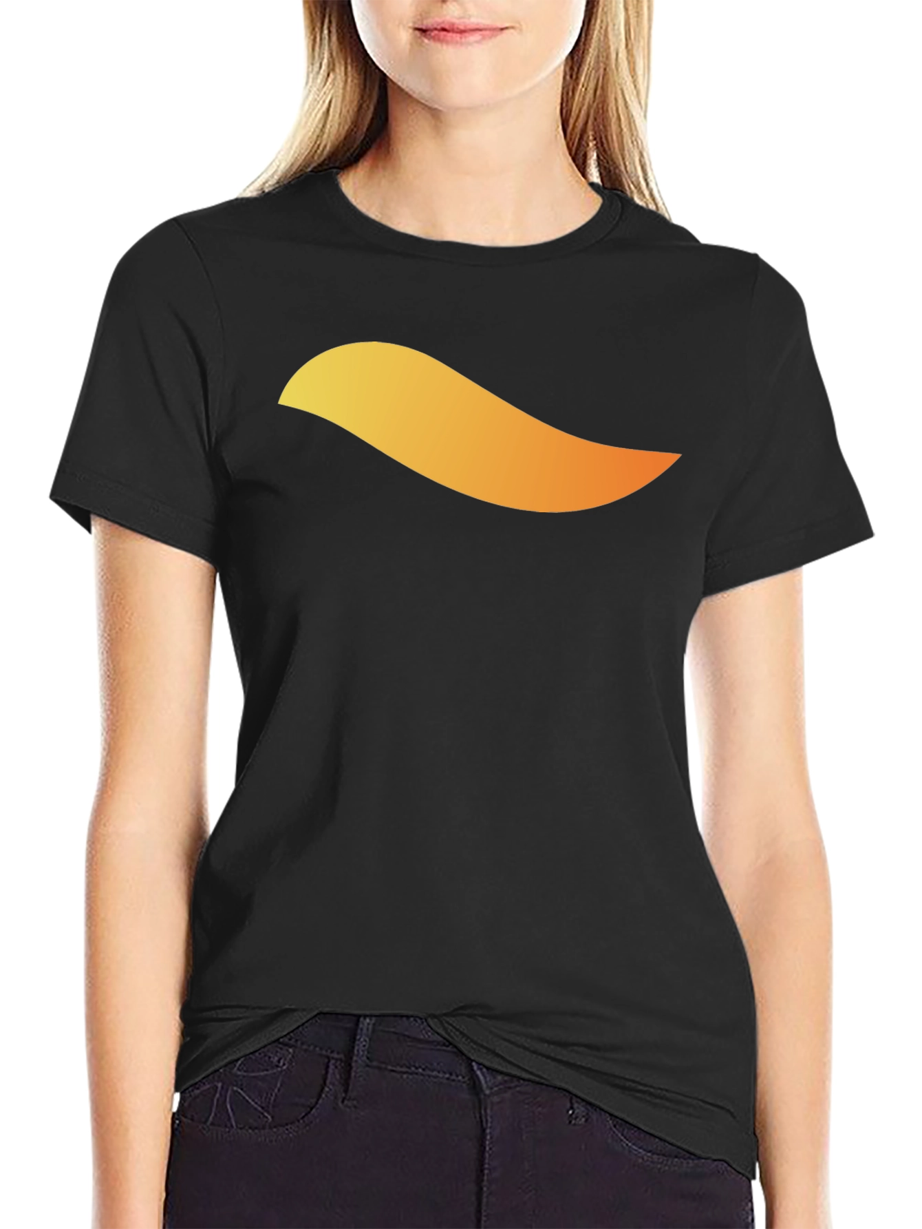 Mens Black T-Shirt with Abstract Graphic