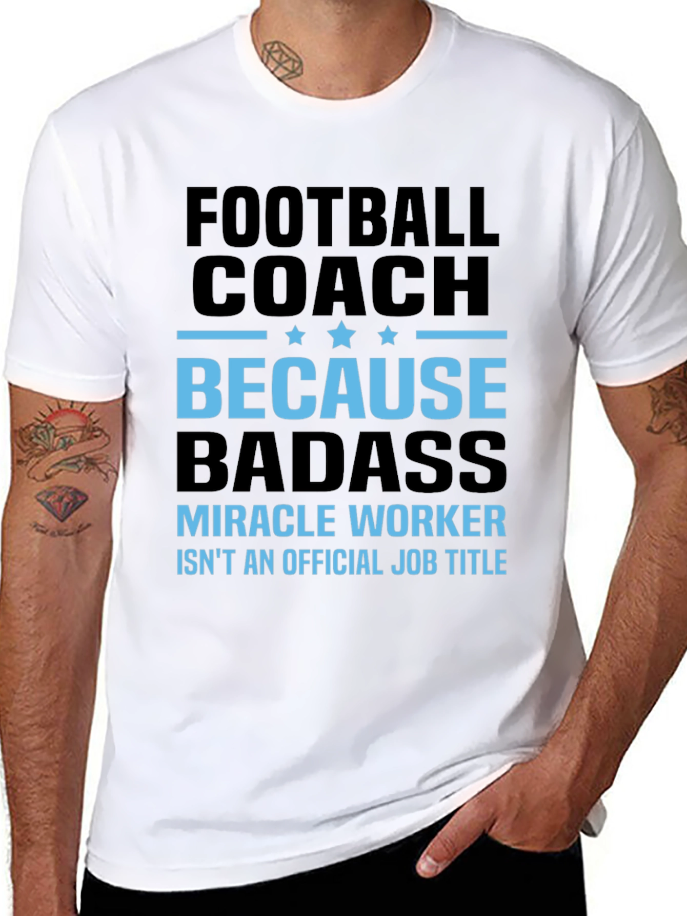 Football Coach Because Badass Graphic T-Shirt