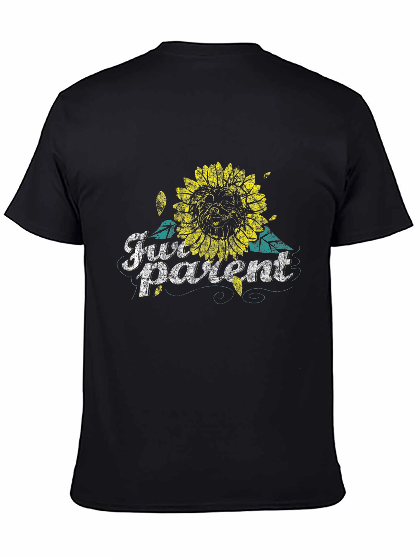 Fur Parent Sunflower Graphic Tee - Black