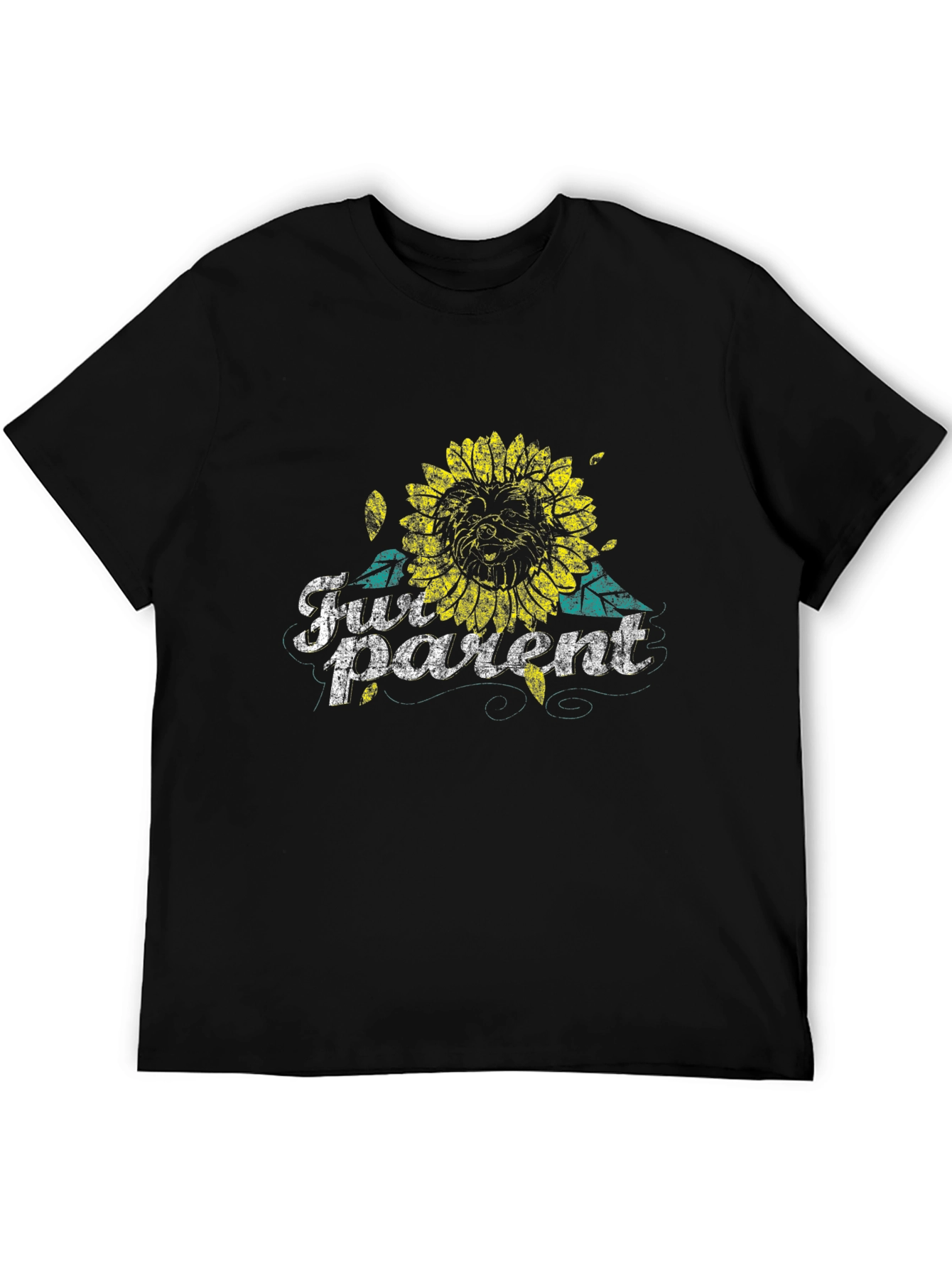 Fur Parent Sunflower Graphic Tee - Black