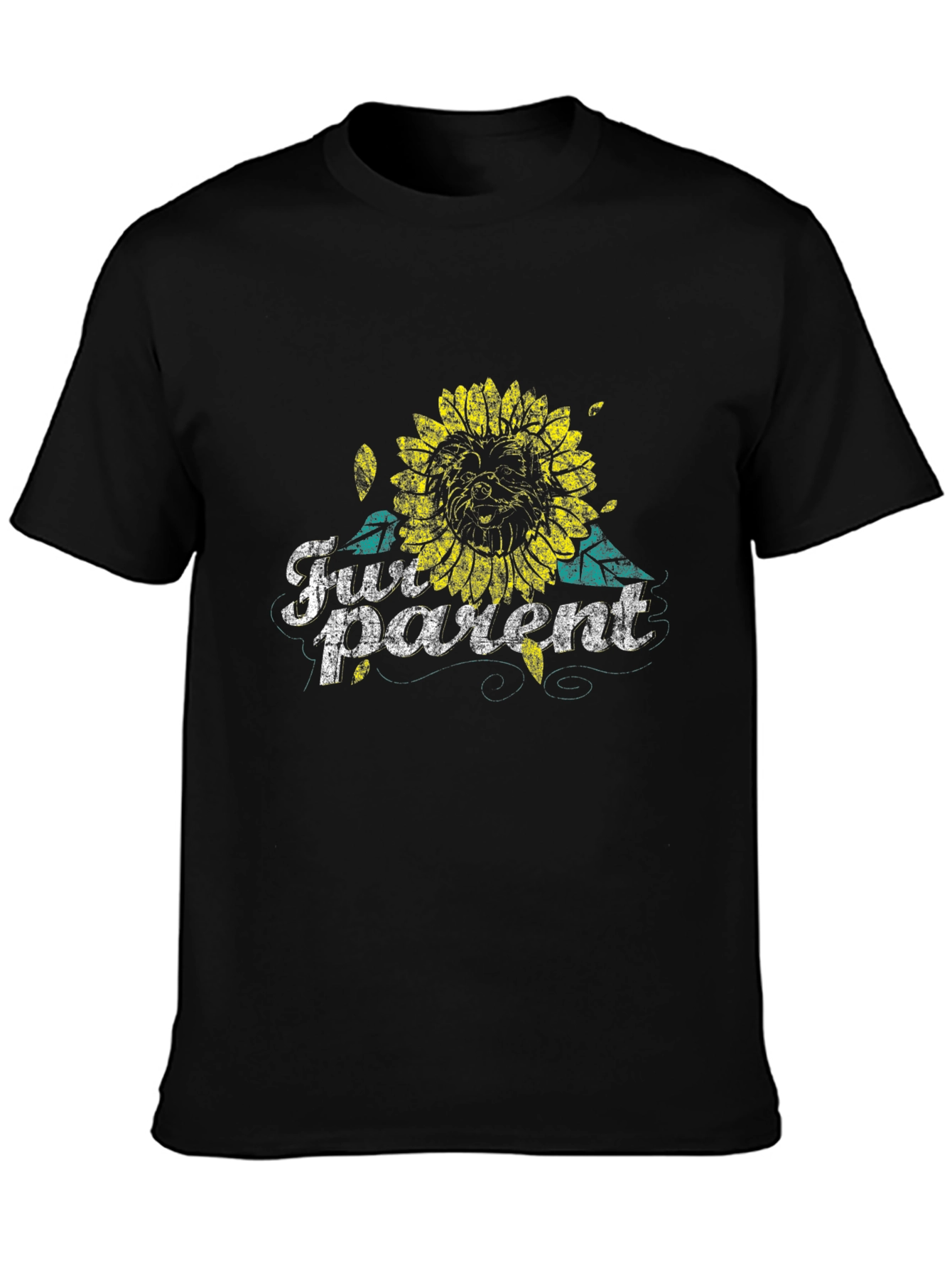 Fur Parent Sunflower Graphic Tee - Black