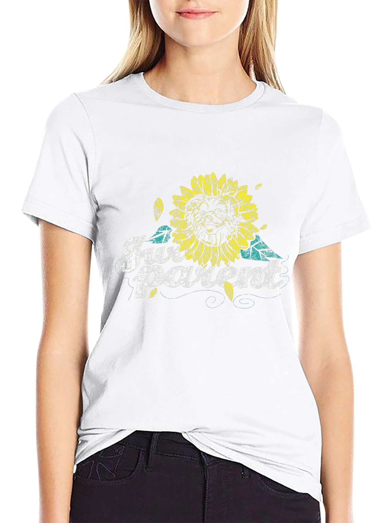 Fur Parent Sunflower Graphic Tee - Black