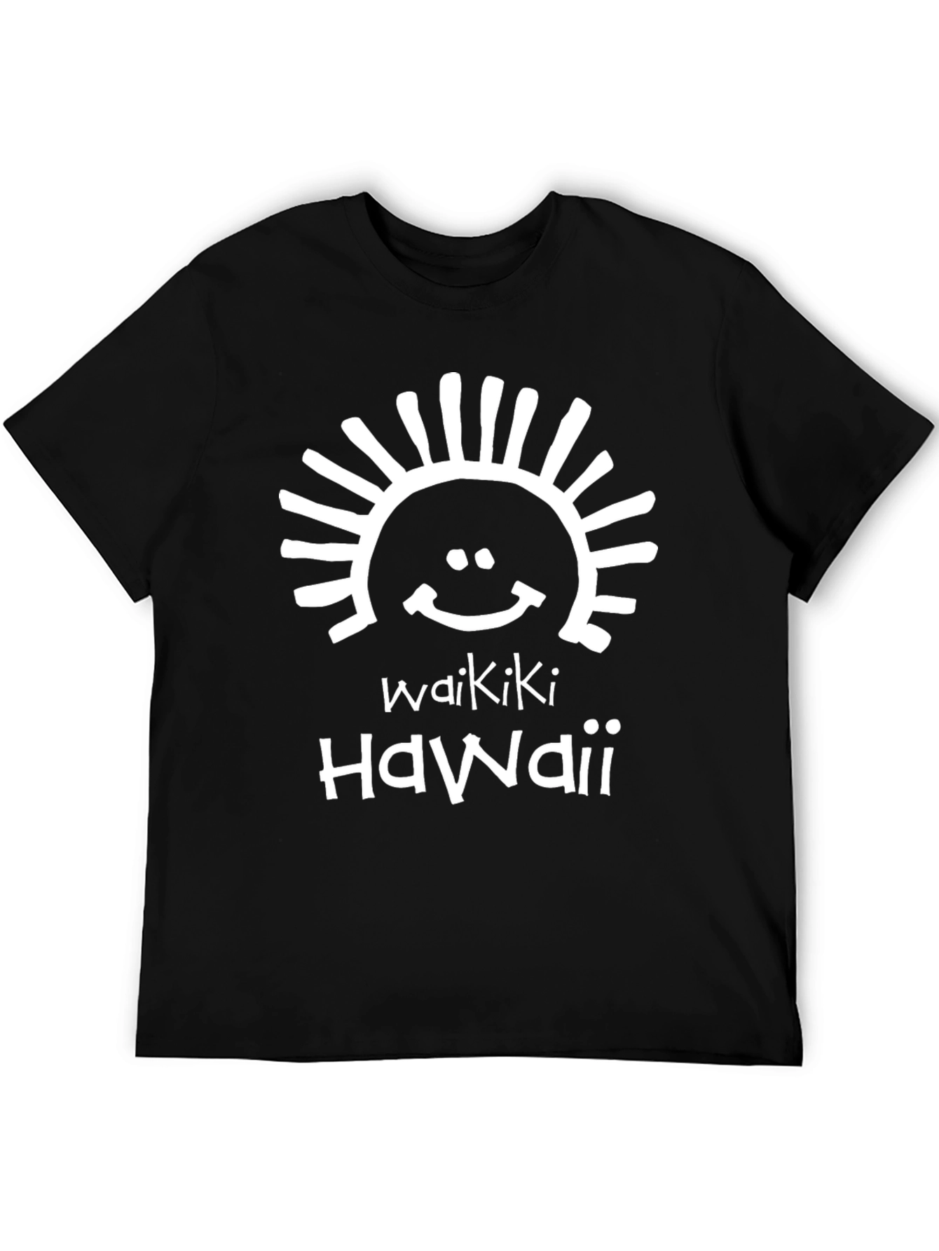 Waikiki Hawaii Graphic T-Shirt Black