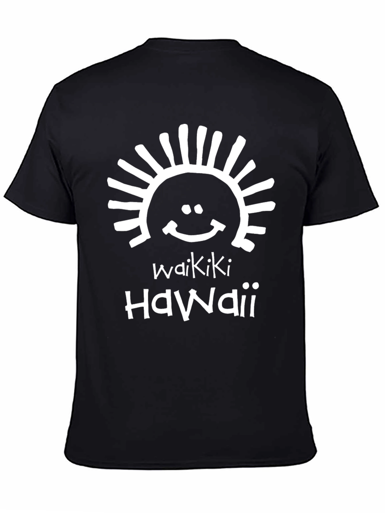 Waikiki Hawaii Graphic T-Shirt Black