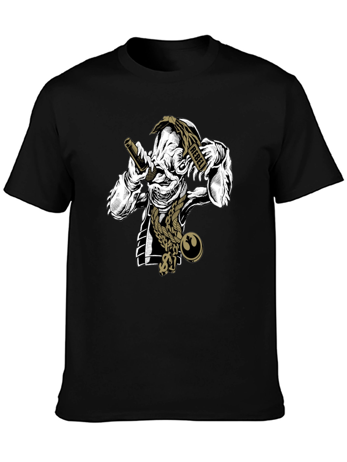 Rebel Rapper T-Shirt - Black Cotton Graphic Tee
