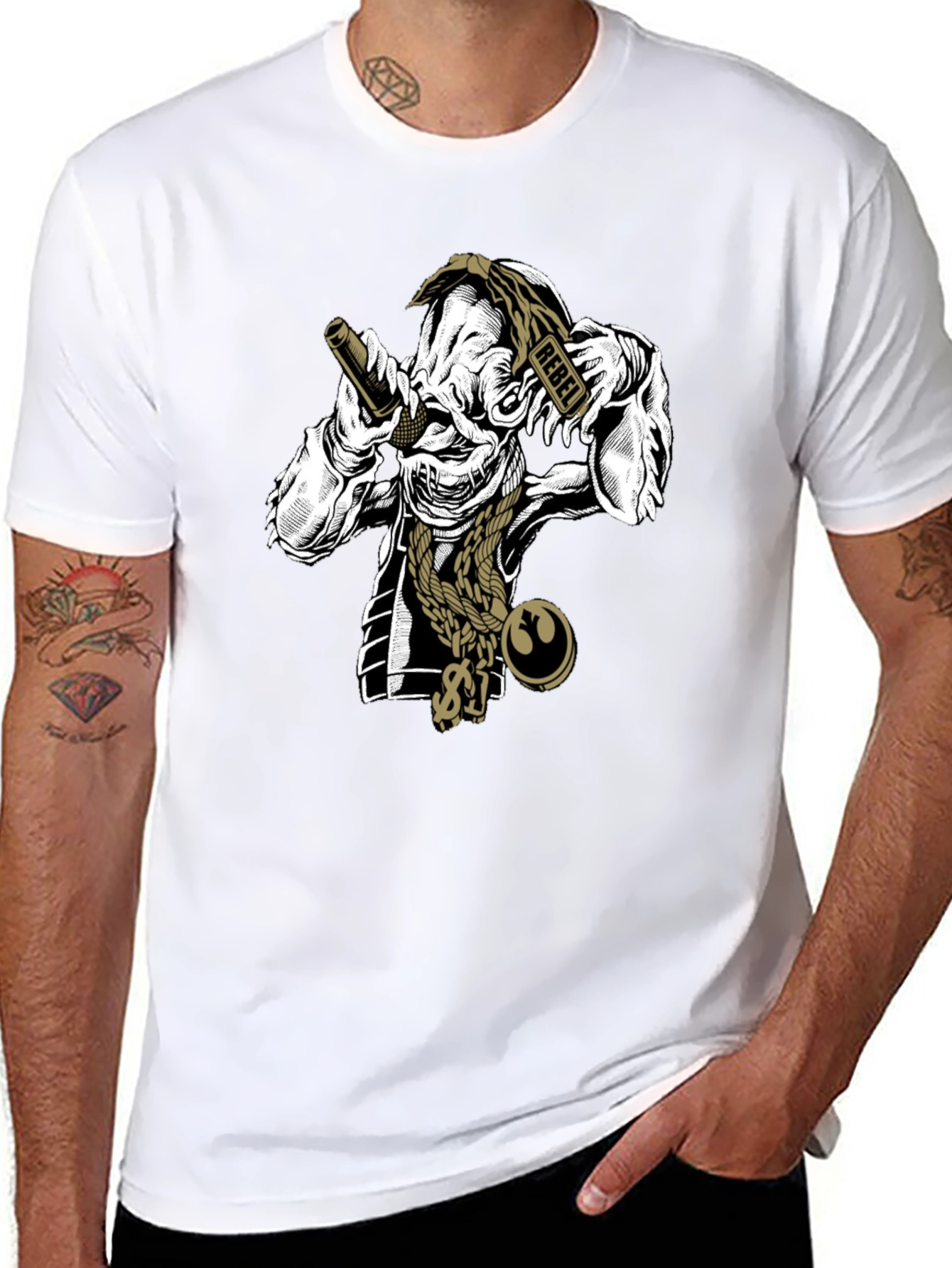 Rebel Rapper T-Shirt - Black Cotton Graphic Tee
