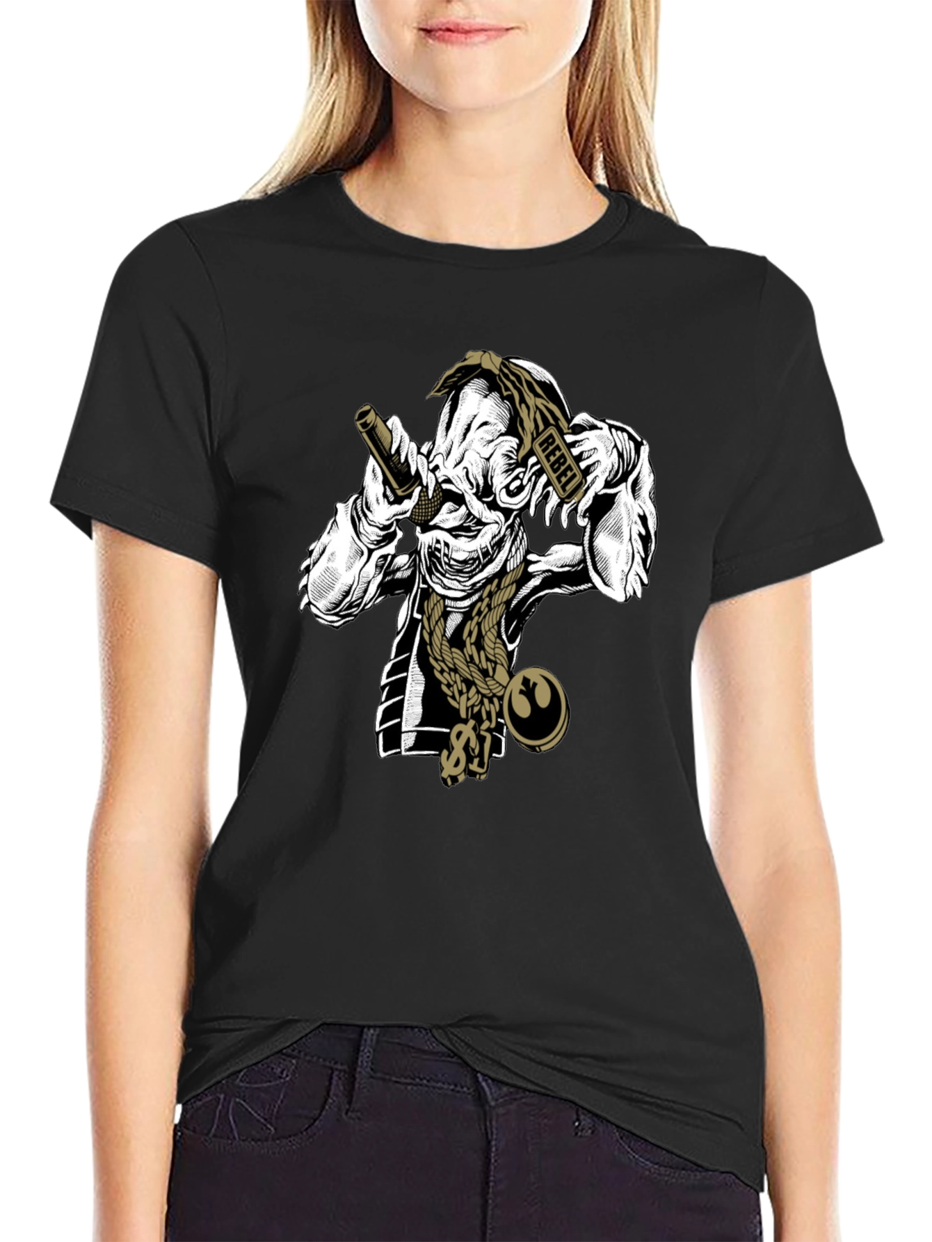 Rebel Rapper T-Shirt - Black Cotton Graphic Tee