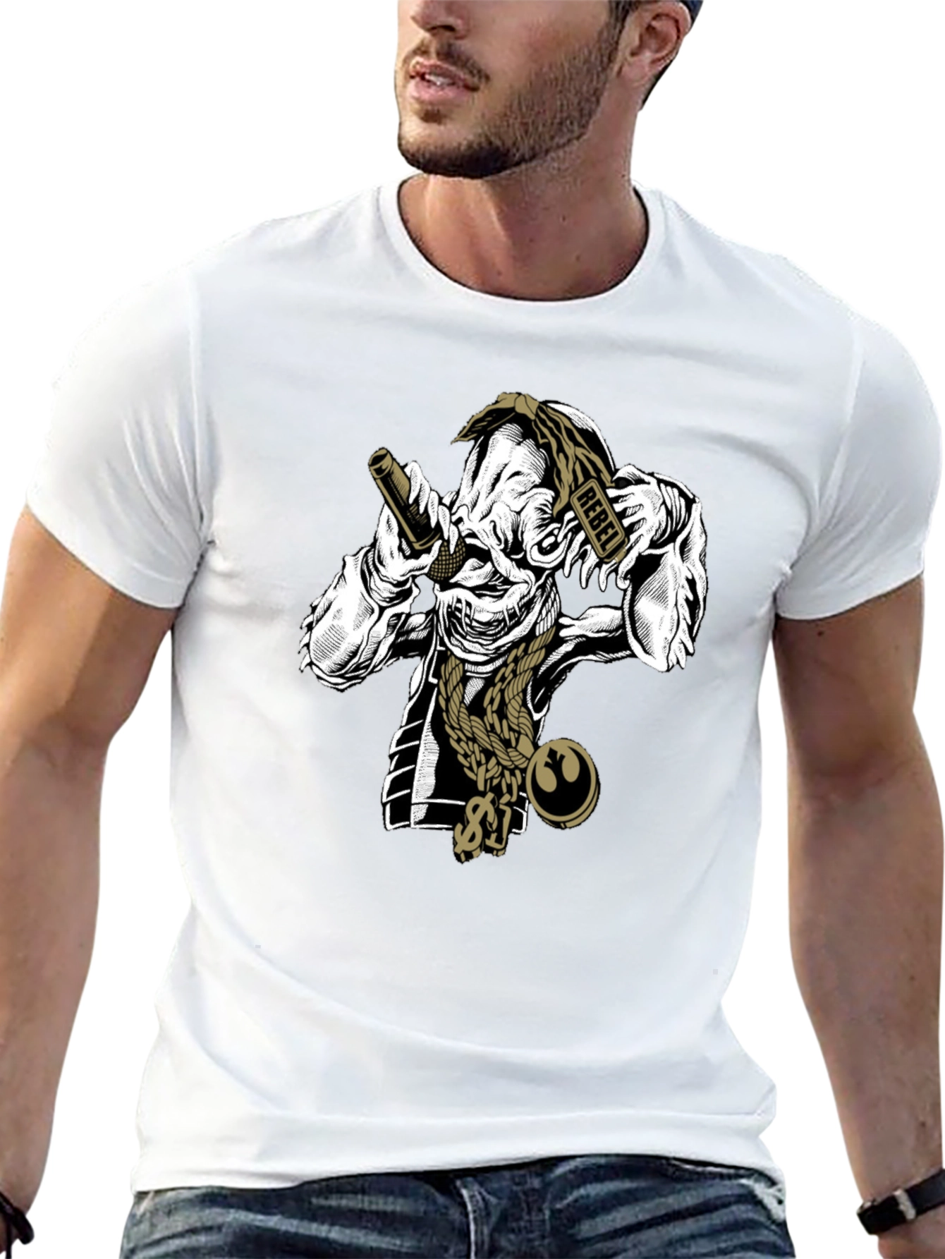 Rebel Rapper T-Shirt - Black Cotton Graphic Tee