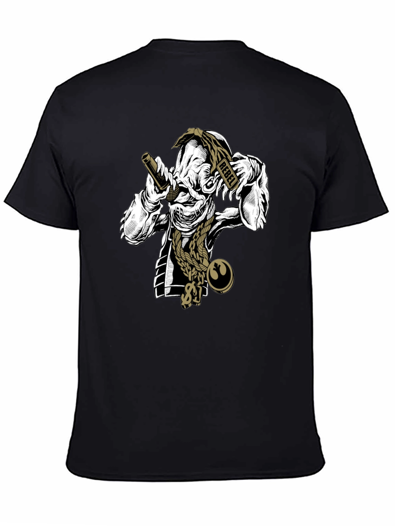 Rebel Rapper T-Shirt - Black Cotton Graphic Tee