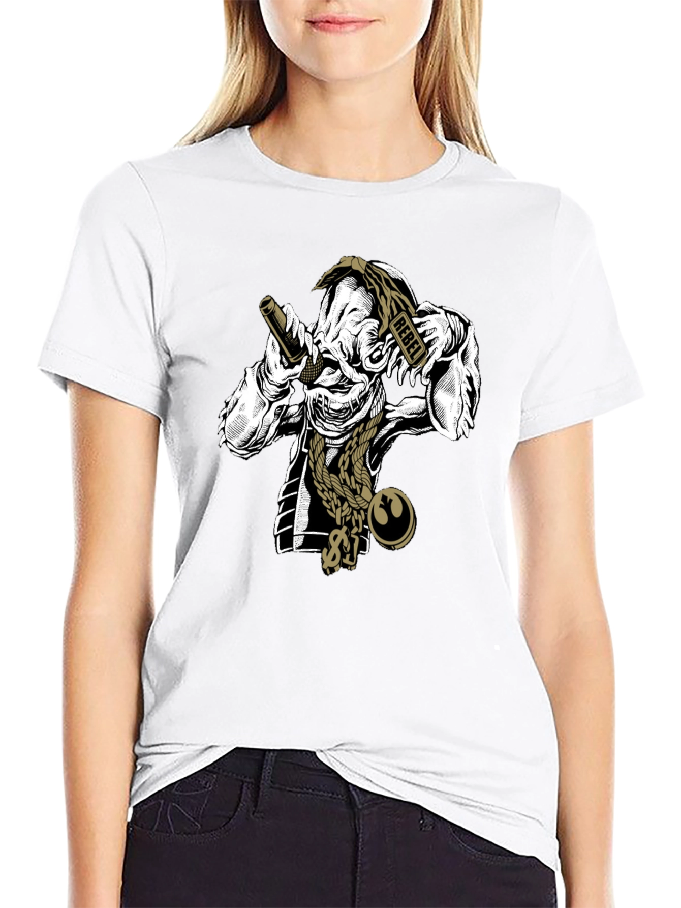 Rebel Rapper T-Shirt - Black Cotton Graphic Tee