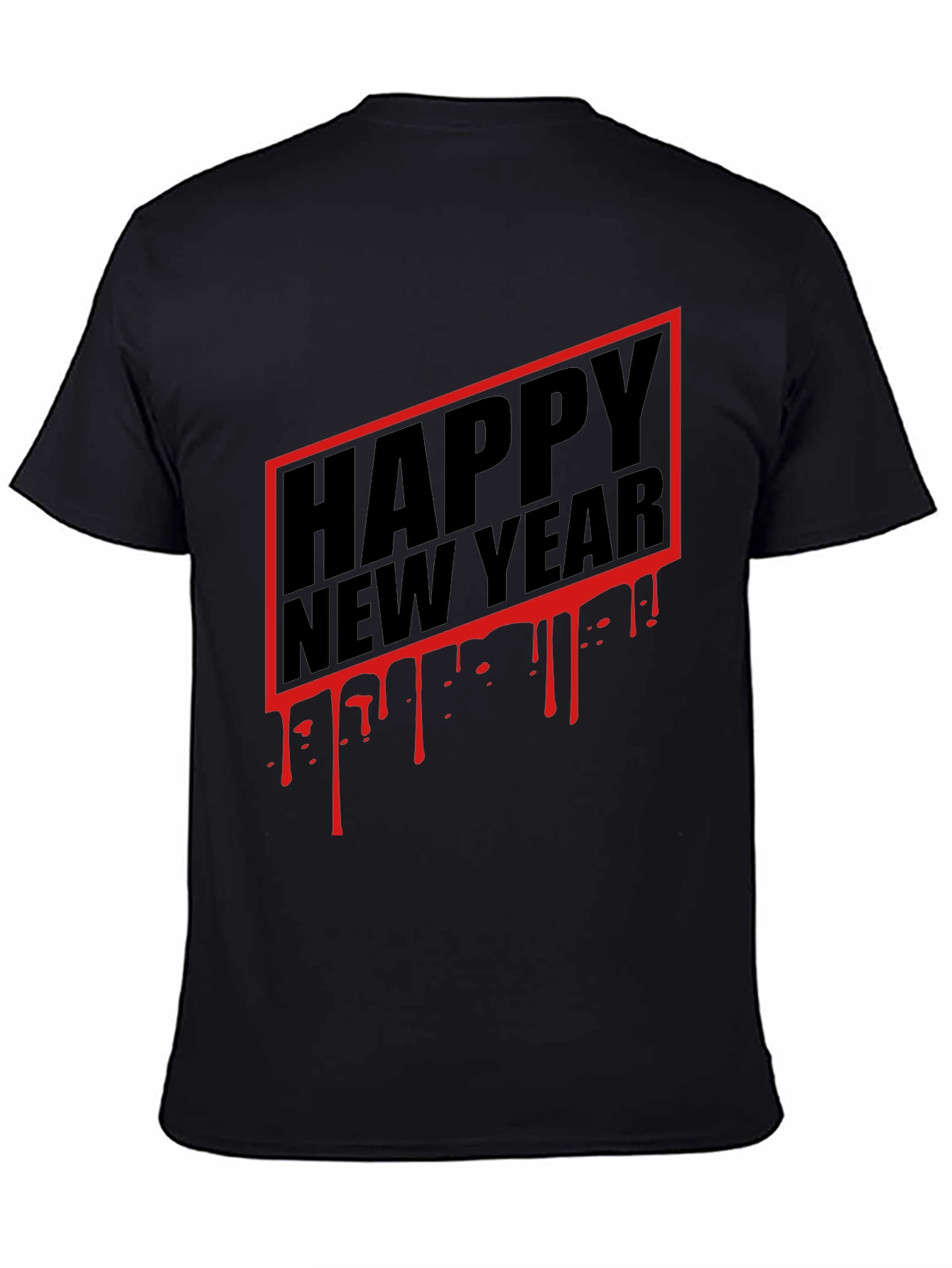 Happy New Year Graphic Tee - Black