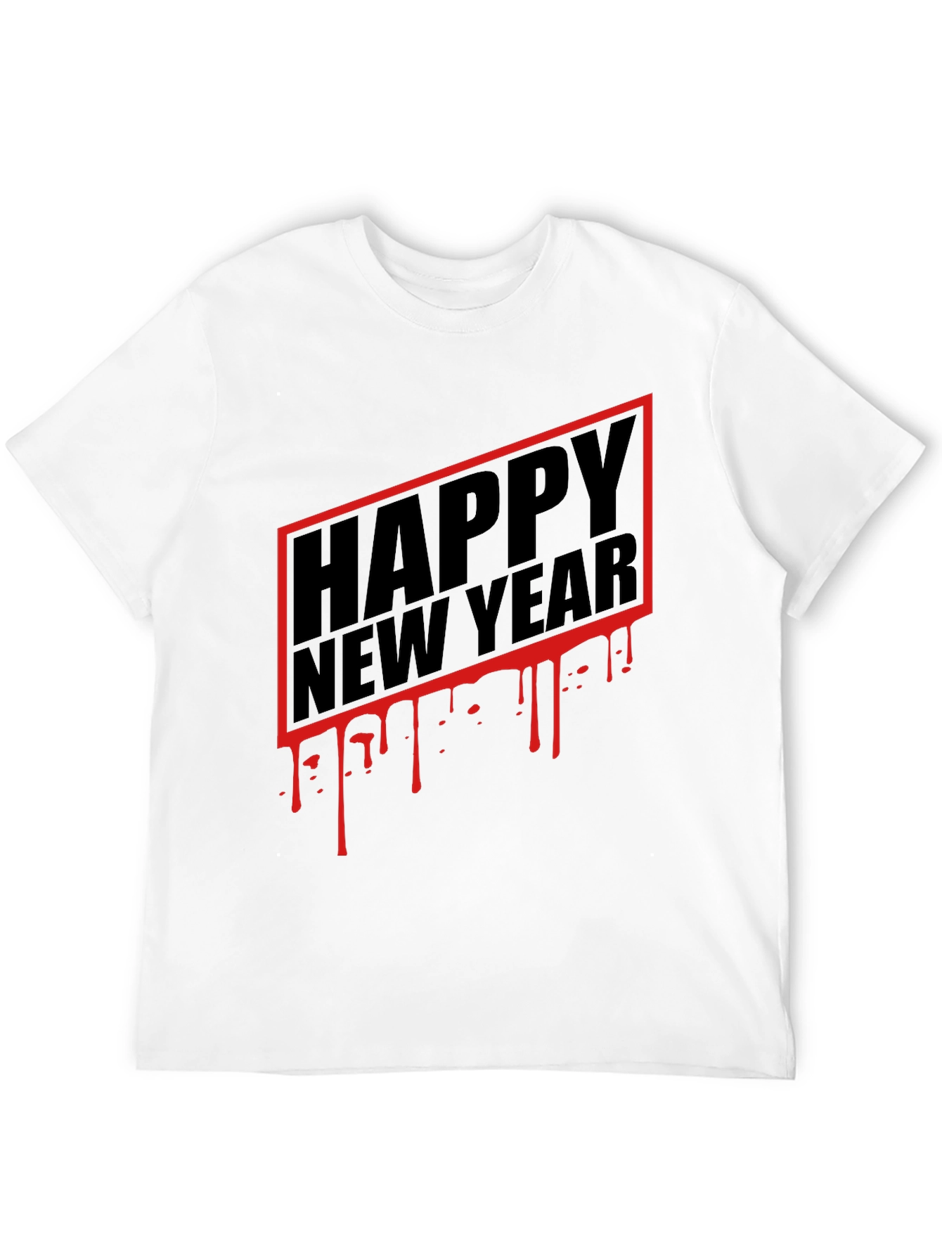 Happy New Year Graphic Tee - Black