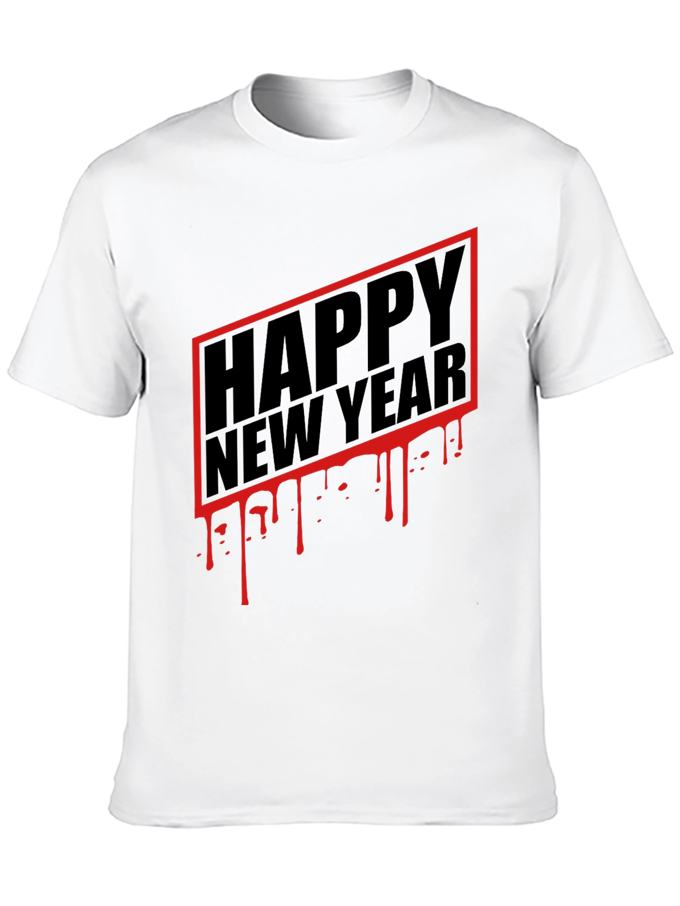 Happy New Year Graphic Tee - Black
