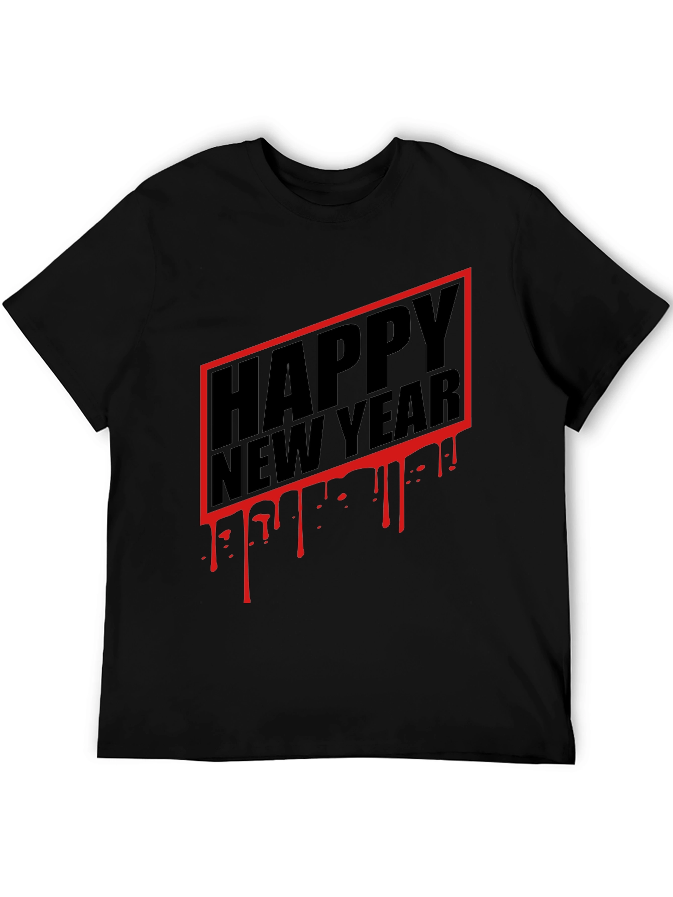 Happy New Year Graphic Tee - Black