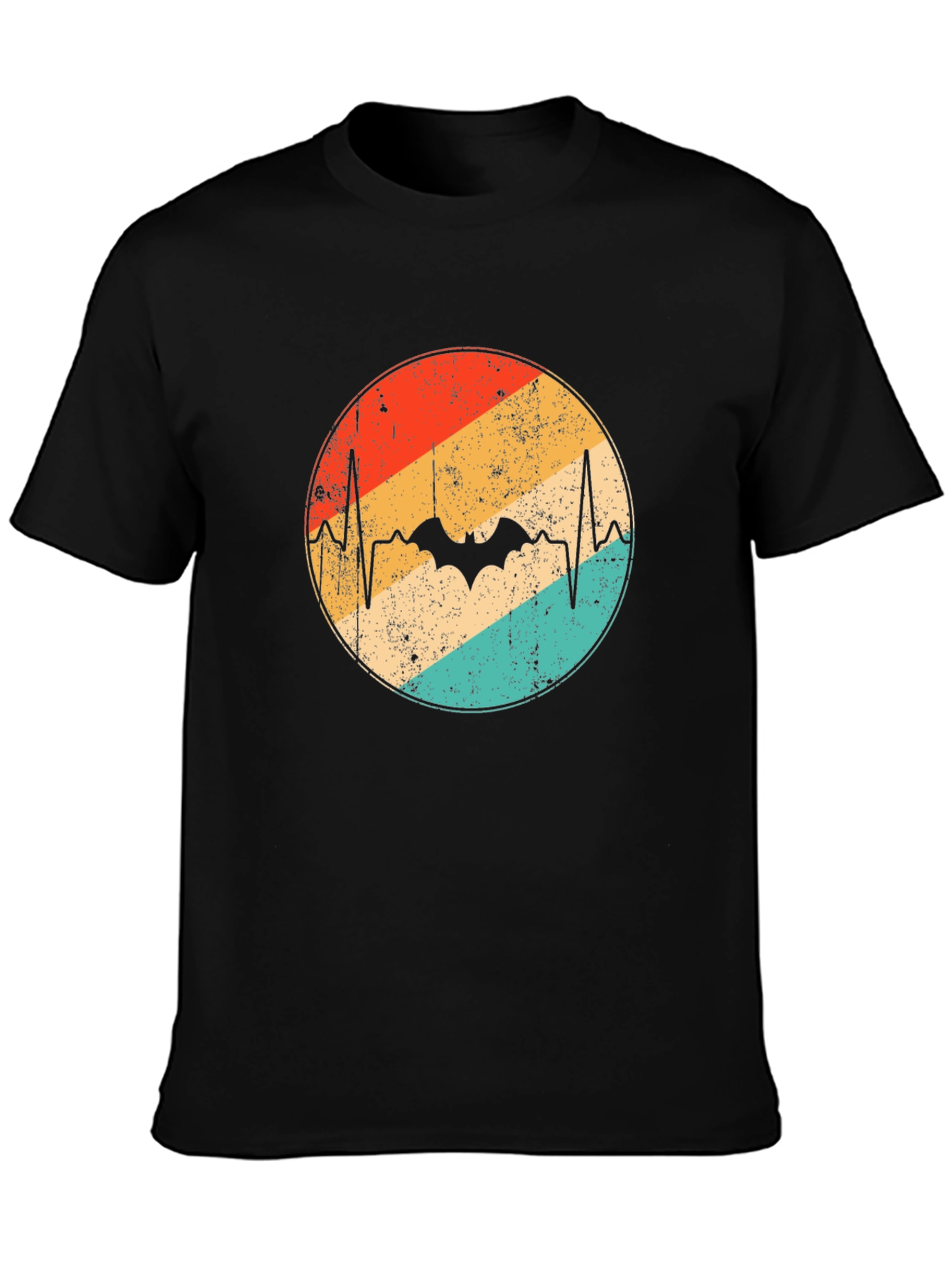 Retro Bat Heartbeat Graphic Tee