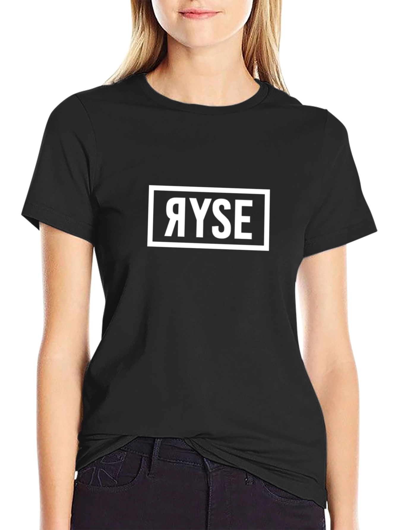 Modern Reverse Text Graphic Tee - Black