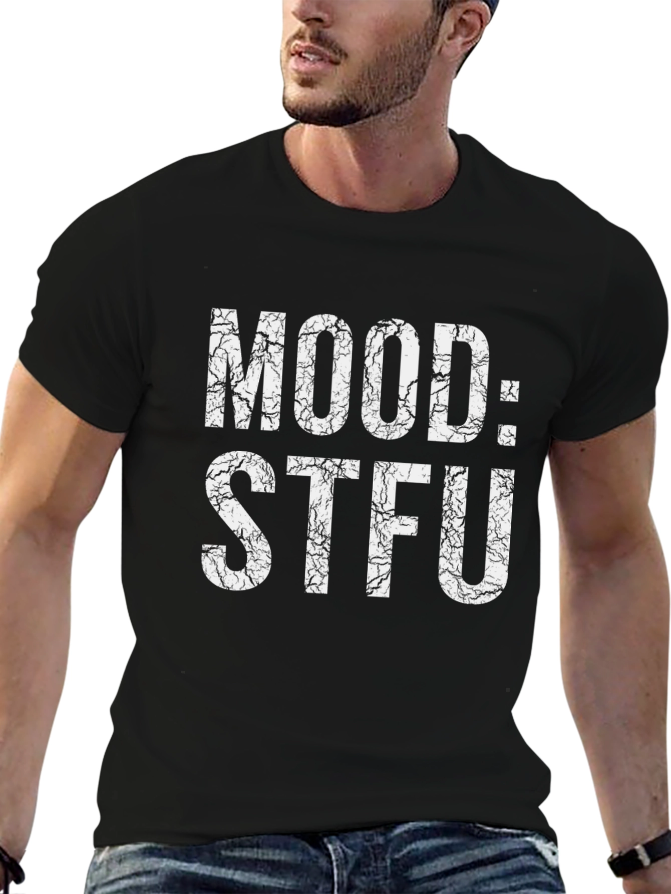 Mood STFU Black Graphic T-Shirt - Unisex