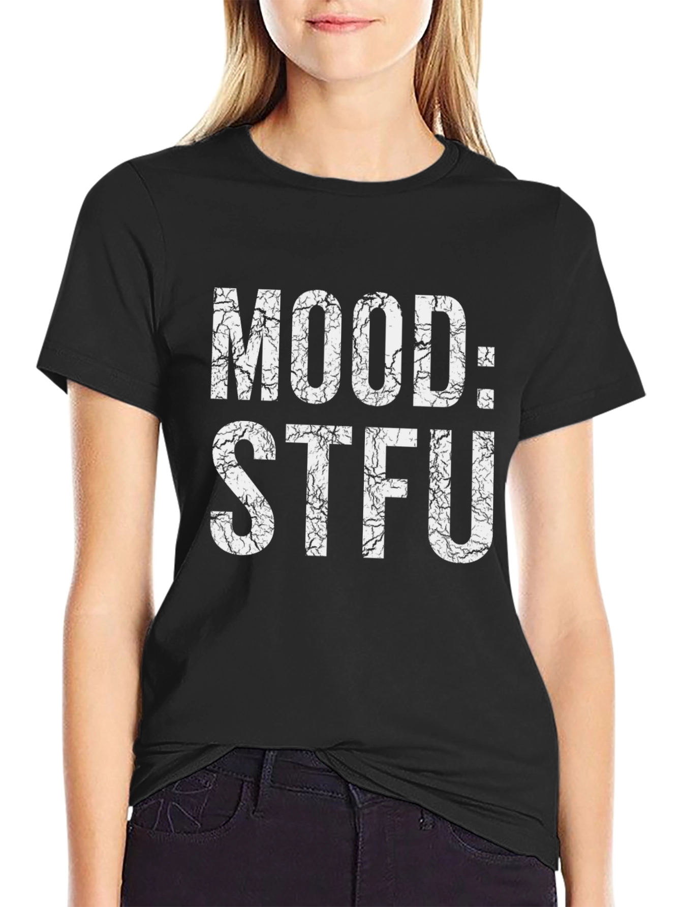 Mood STFU Black Graphic T-Shirt - Unisex