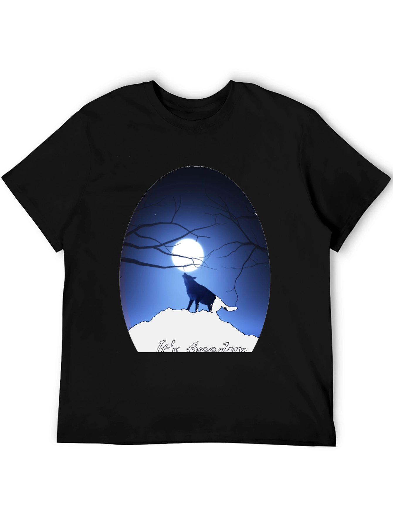 Wolf Howling at Moon Graphic Tee