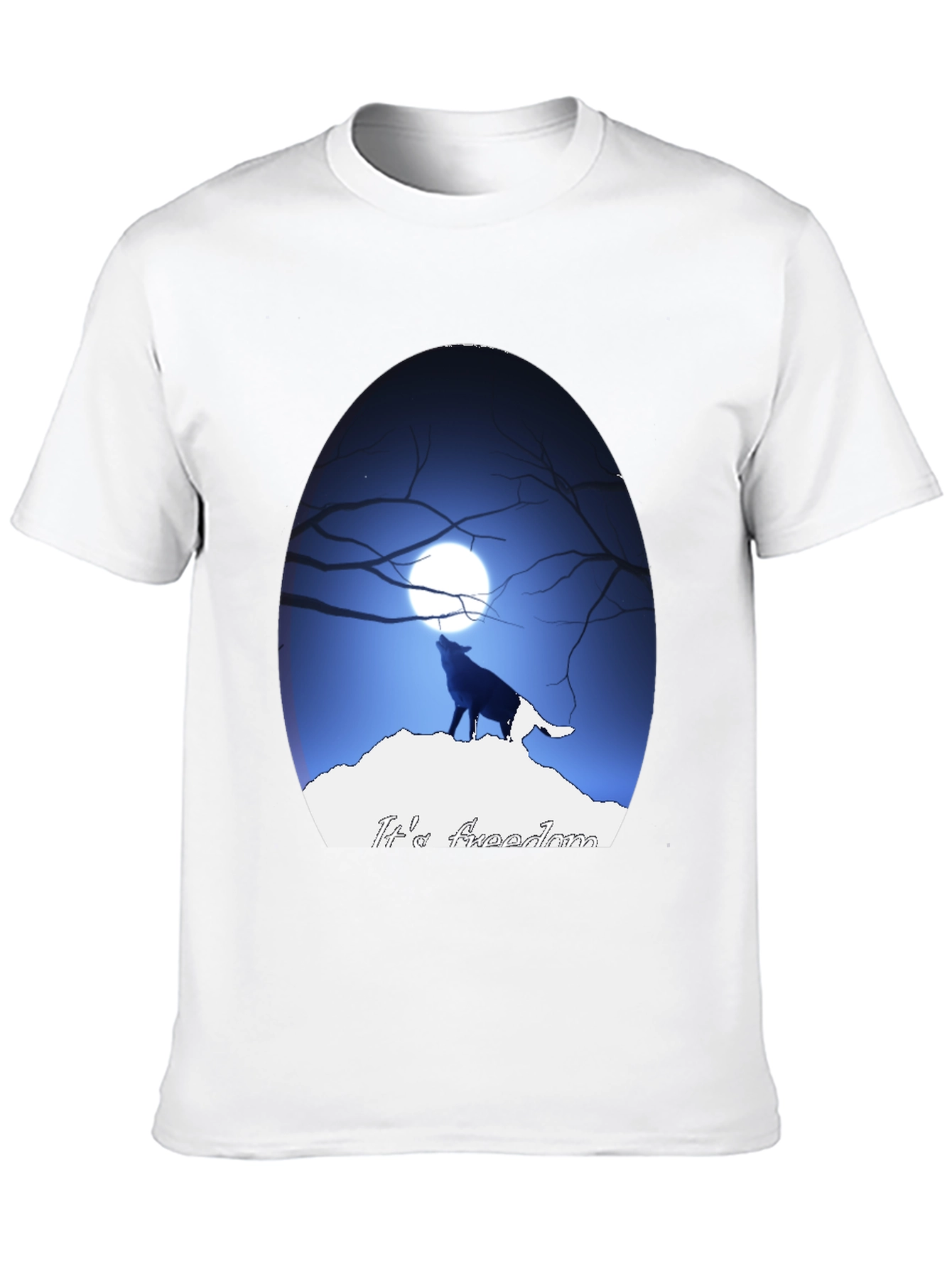 Wolf Howling at Moon Graphic Tee