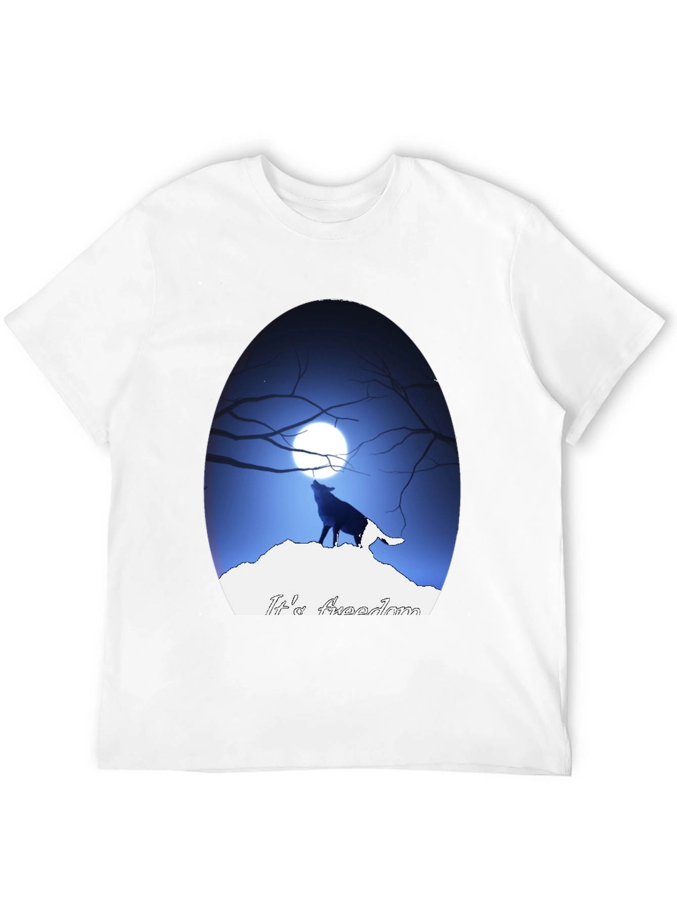 Wolf Howling at Moon Graphic Tee